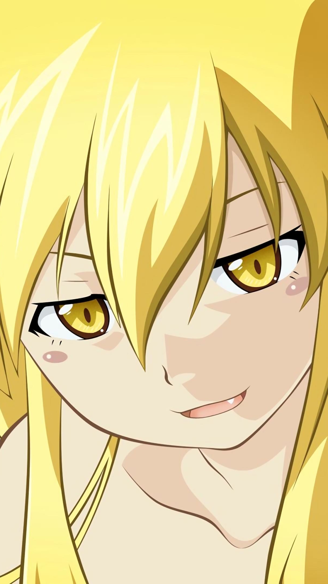 Download mobile wallpaper Anime, Blonde, Yellow Eyes, Monogatari (Series), Shinobu Oshino for free.