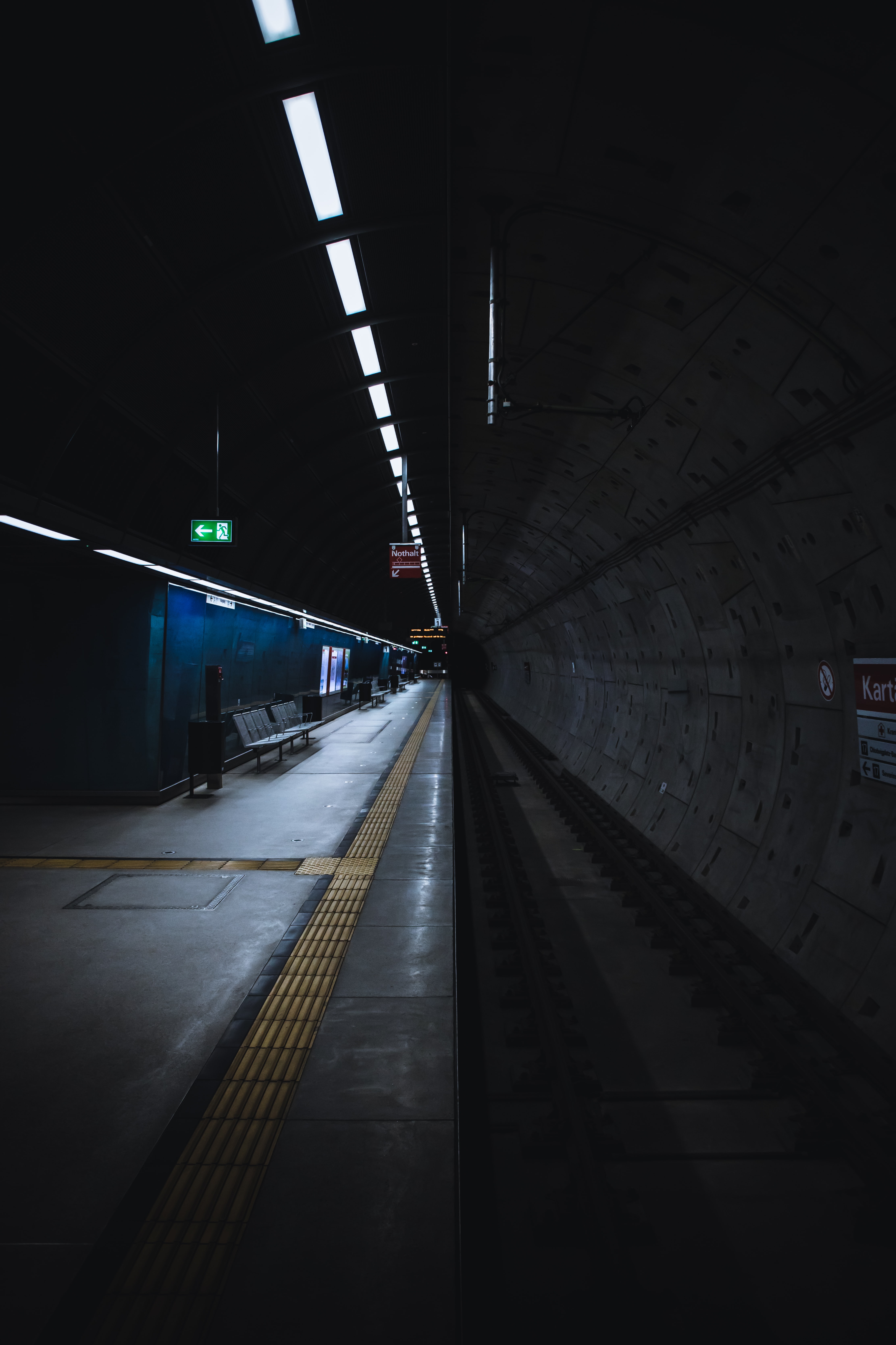 metro, subway, tunnel, miscellanea, miscellaneous, platform, dahl, distance HD wallpaper