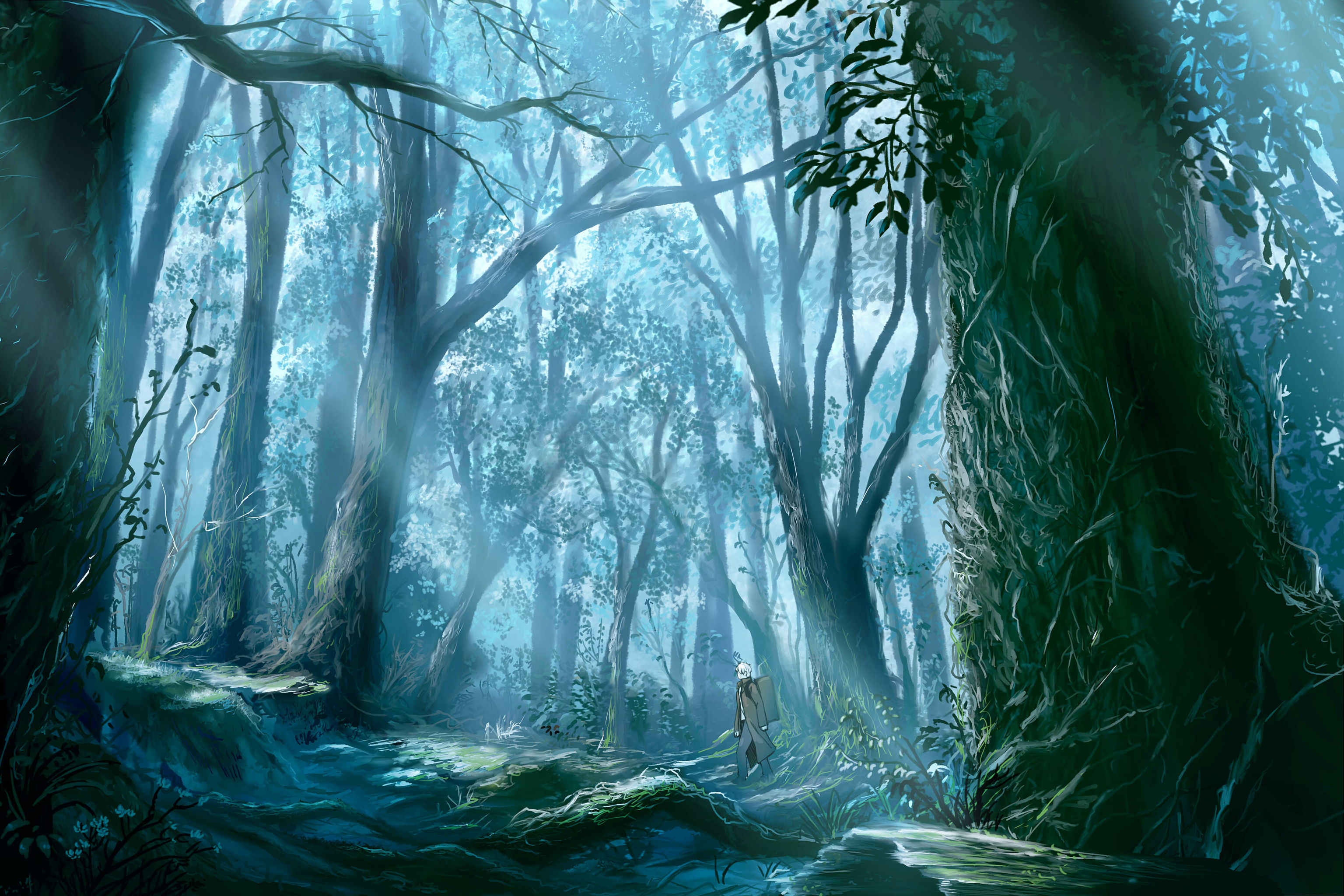 anime, mushishi, forest