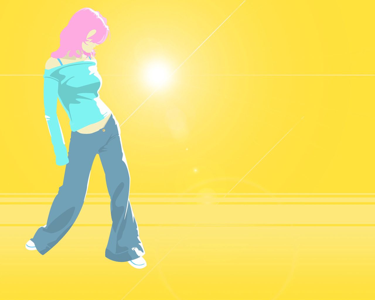 Download mobile wallpaper Style, Sports, Jeans, Dance, Girl, Vector for free.