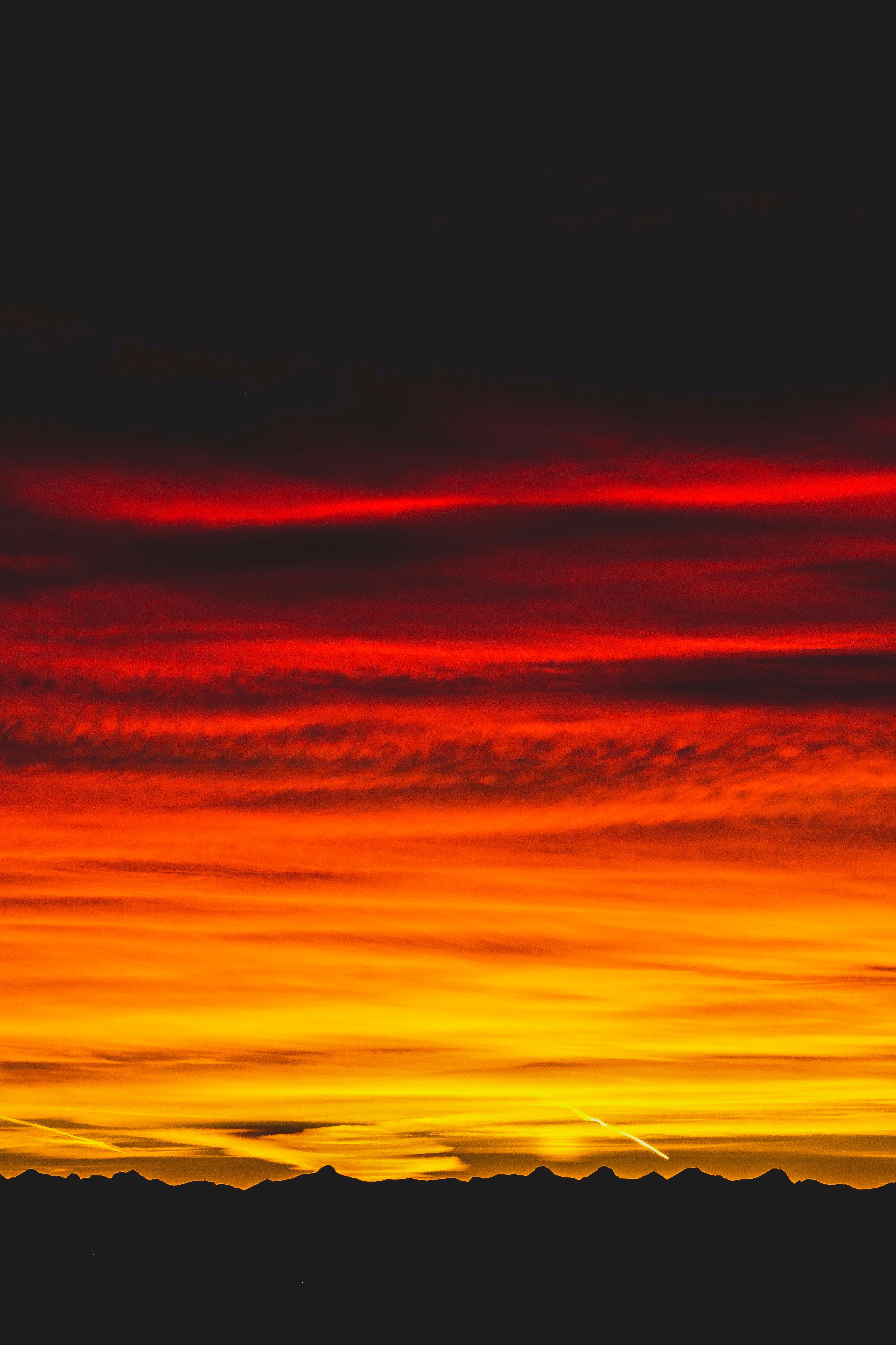 Laden Sie das Sky, Das Schwarze, Natur, Sunset, Mountains, Dunkel-Bild kostenlos auf Ihren PC-Desktop herunter