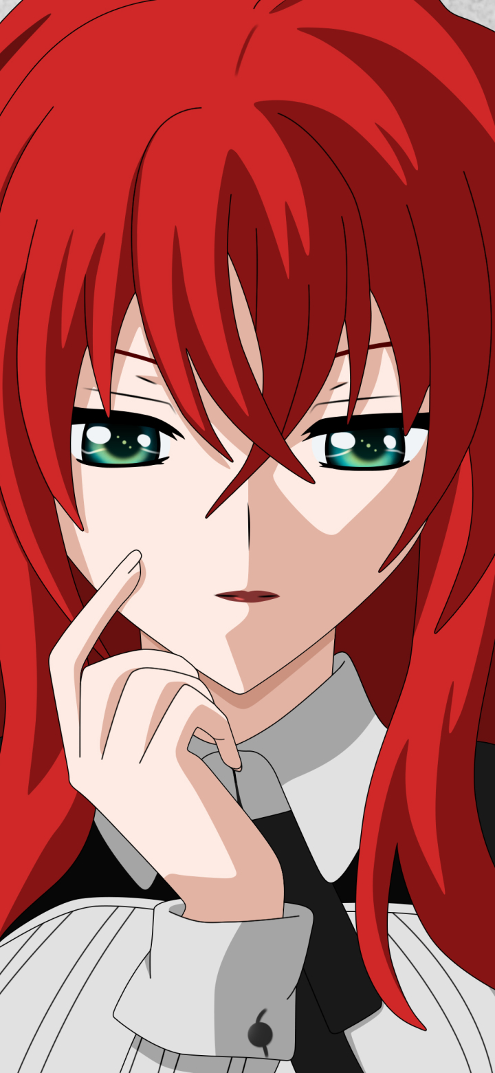 anime, high school dxd, rias gremory, red hair, green eyes HD wallpaper