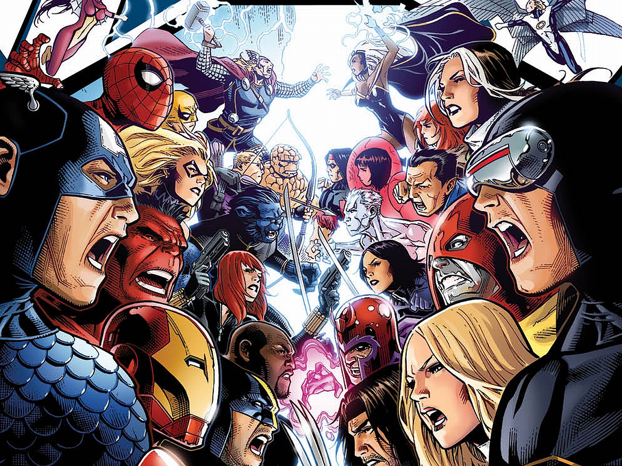 1448860 завантажити шпалери комікси, месники проти людей ікс, ангел (комікси marvel), броня (комікси marvel), звір (комікси marvel), бен грімм, чорна вдова, капітан америка, циклоп (комікси marvel), соколине око, найнятий герой, айсмен (комікси marvel), залізний кулак (комікси marvel), залізна людина, джаггернаут (комікси marvel), люк кейдж, магнето (комікси marvel), силова людина, червоний халк, rogue (marvel comics), людина павук, жінка павук, шторм (комікси marvel), штука (комікси marvel), тор, росомаха - заставки і картинки безкоштовно