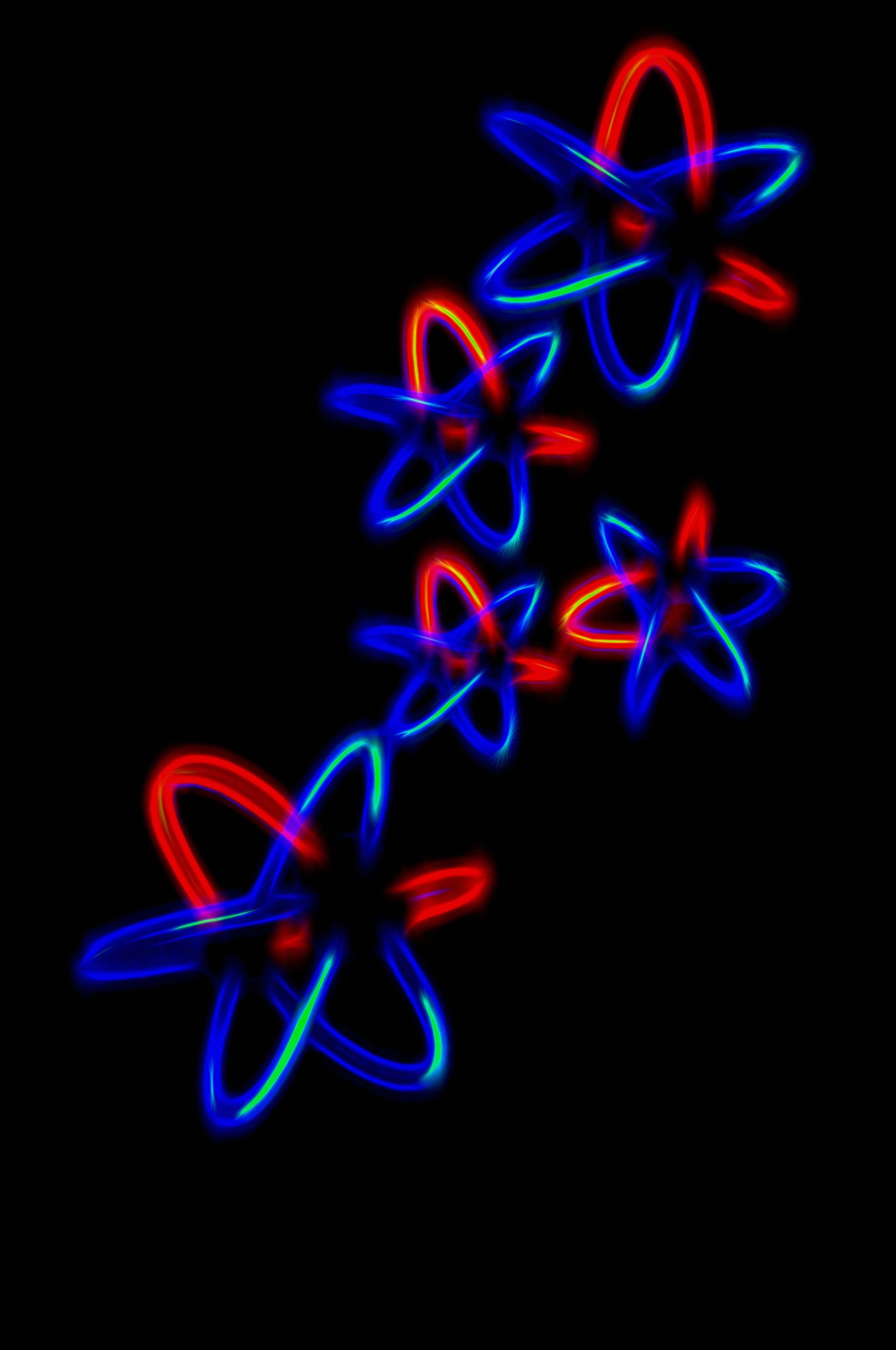 99295 скачать картинку синий, абстракция, красный, неон, соединения, атомы, молекулы - обои и заставки бесплатно