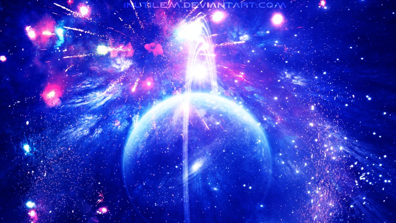 Download mobile wallpaper Space, Planet, Sci Fi, Fireworks for free.