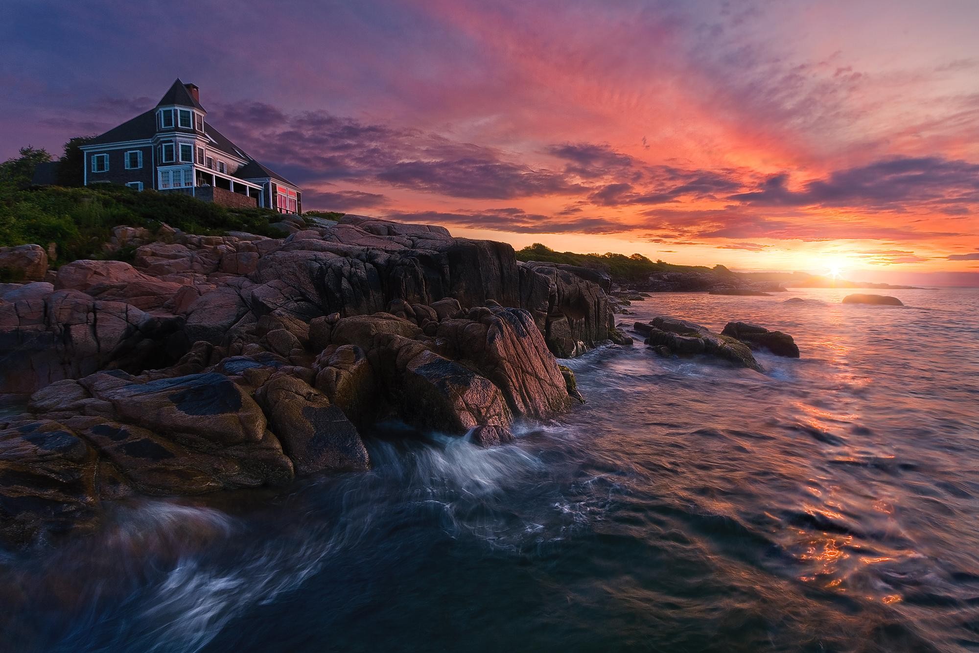 Laden Sie das Ozean, Haus, Erde, Fotografie, Meer, Sonnenuntergang-Bild kostenlos auf Ihren PC-Desktop herunter