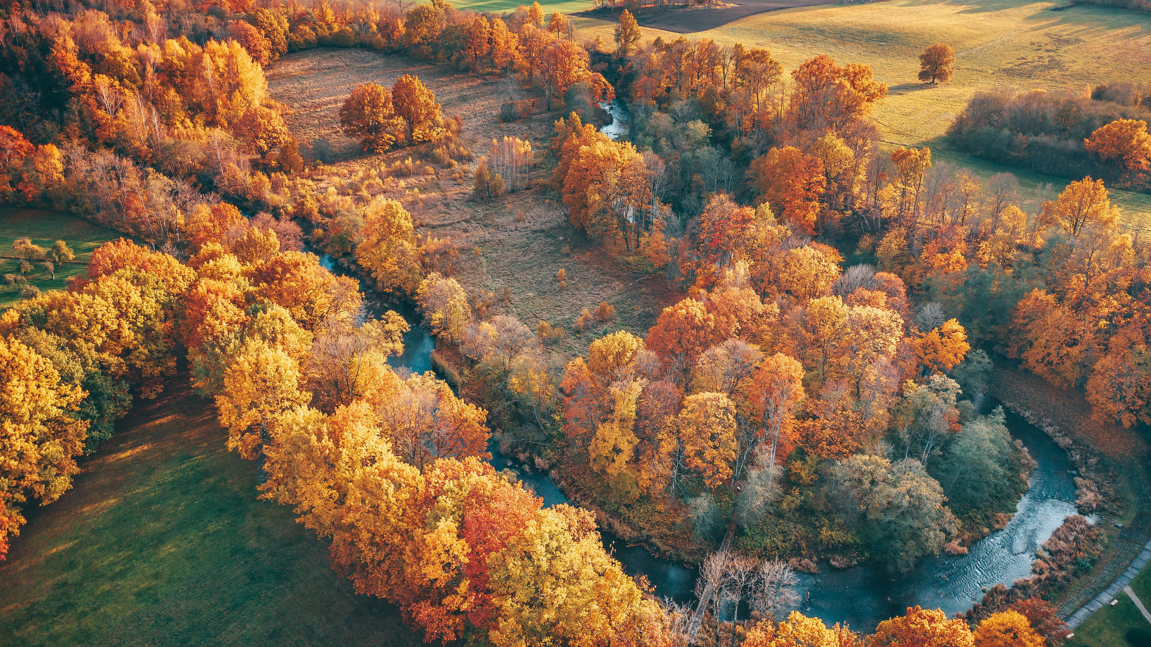 Téléchargez des papiers peints mobile Automne, Photographie, Aérien, La Nature, Rivière gratuitement.