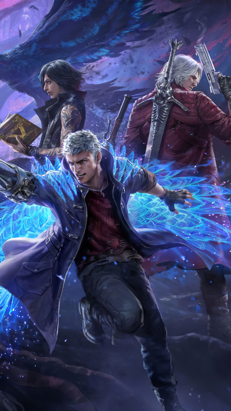 video game, devil may cry 5, dante (devil may cry), nero (devil may cry), devil may cry, v (devil may cry)