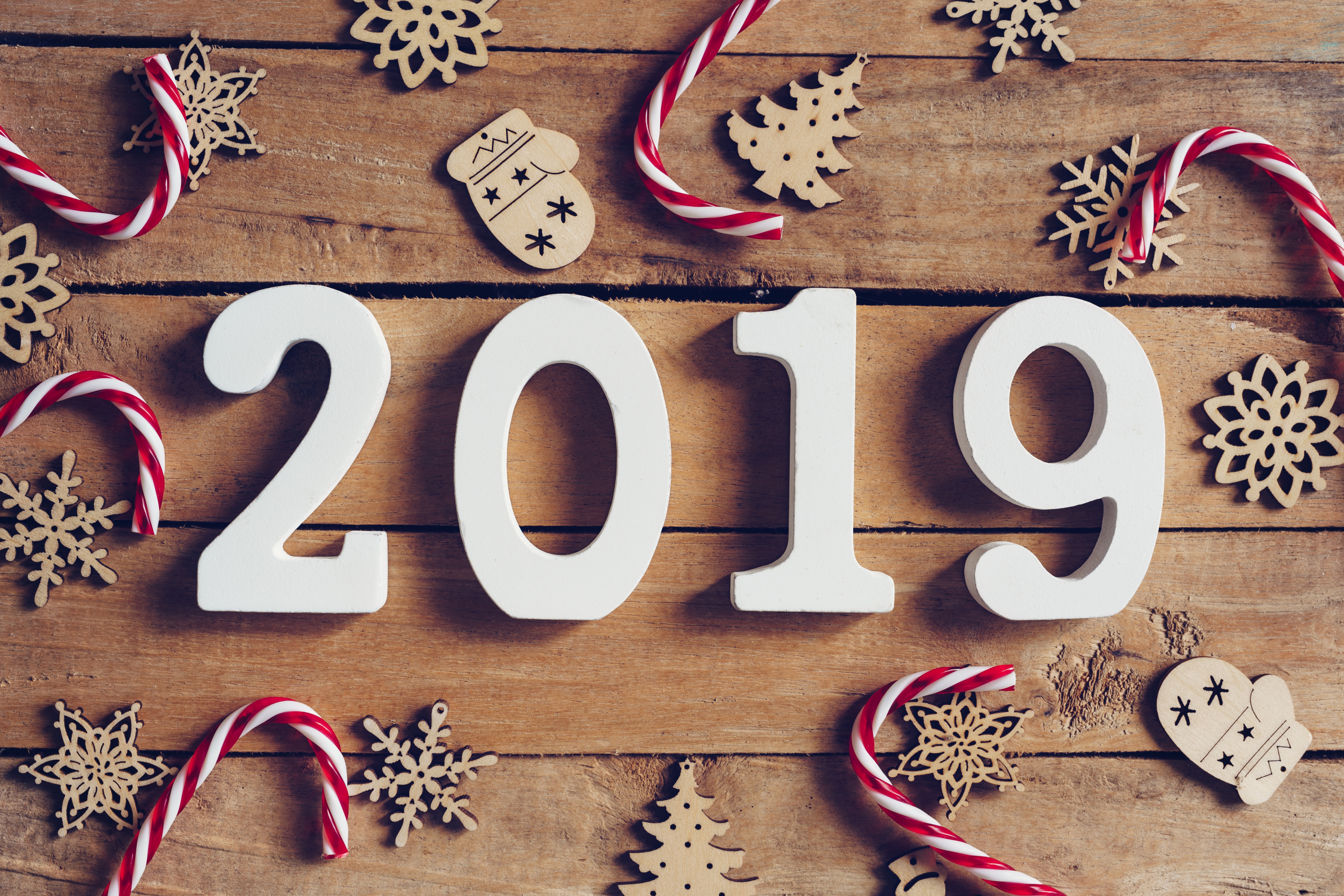 917304 Hintergrundbild herunterladen feiertage, neujahr 2019, zuckerstange, neujahr - Bildschirmschoner und Bilder kostenlos