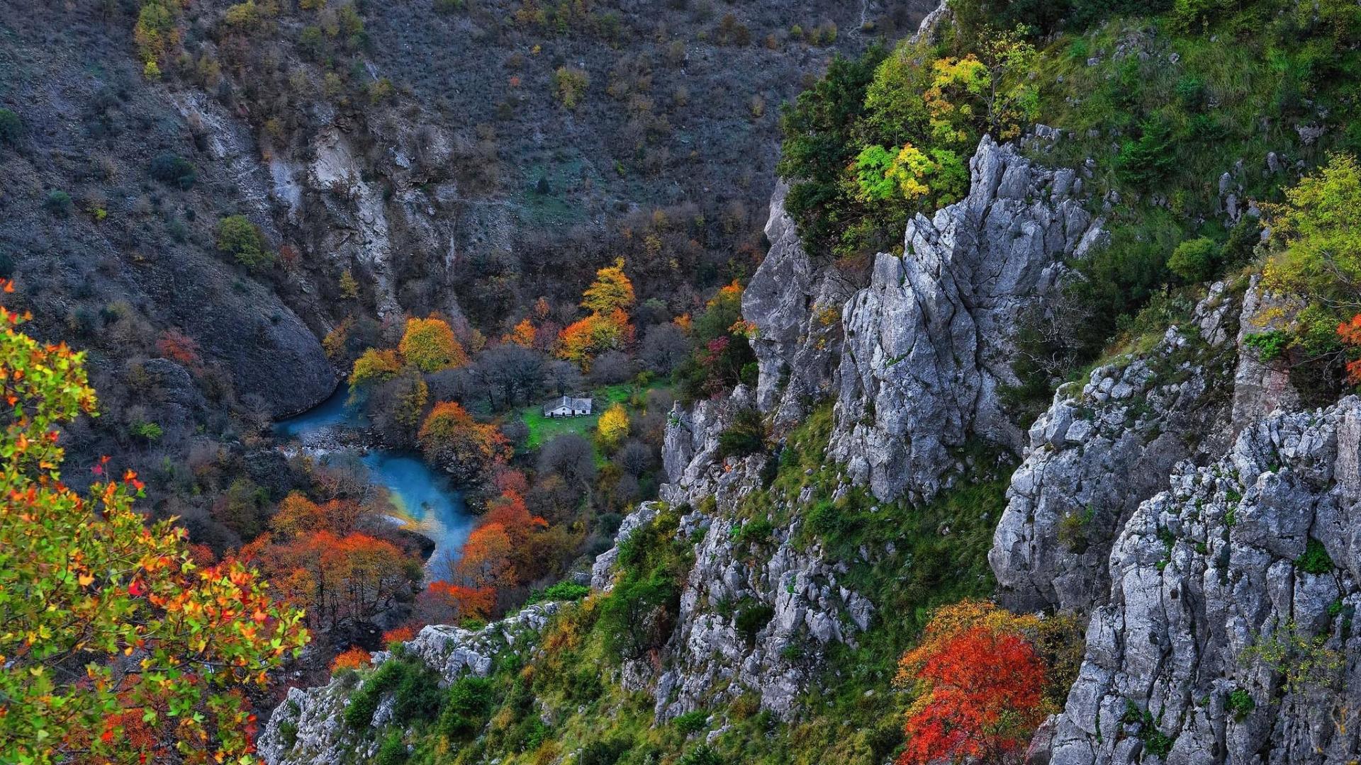 Скачать картинку Река, Гора, Лес, Дерево, Земля/природа в телефон бесплатно.