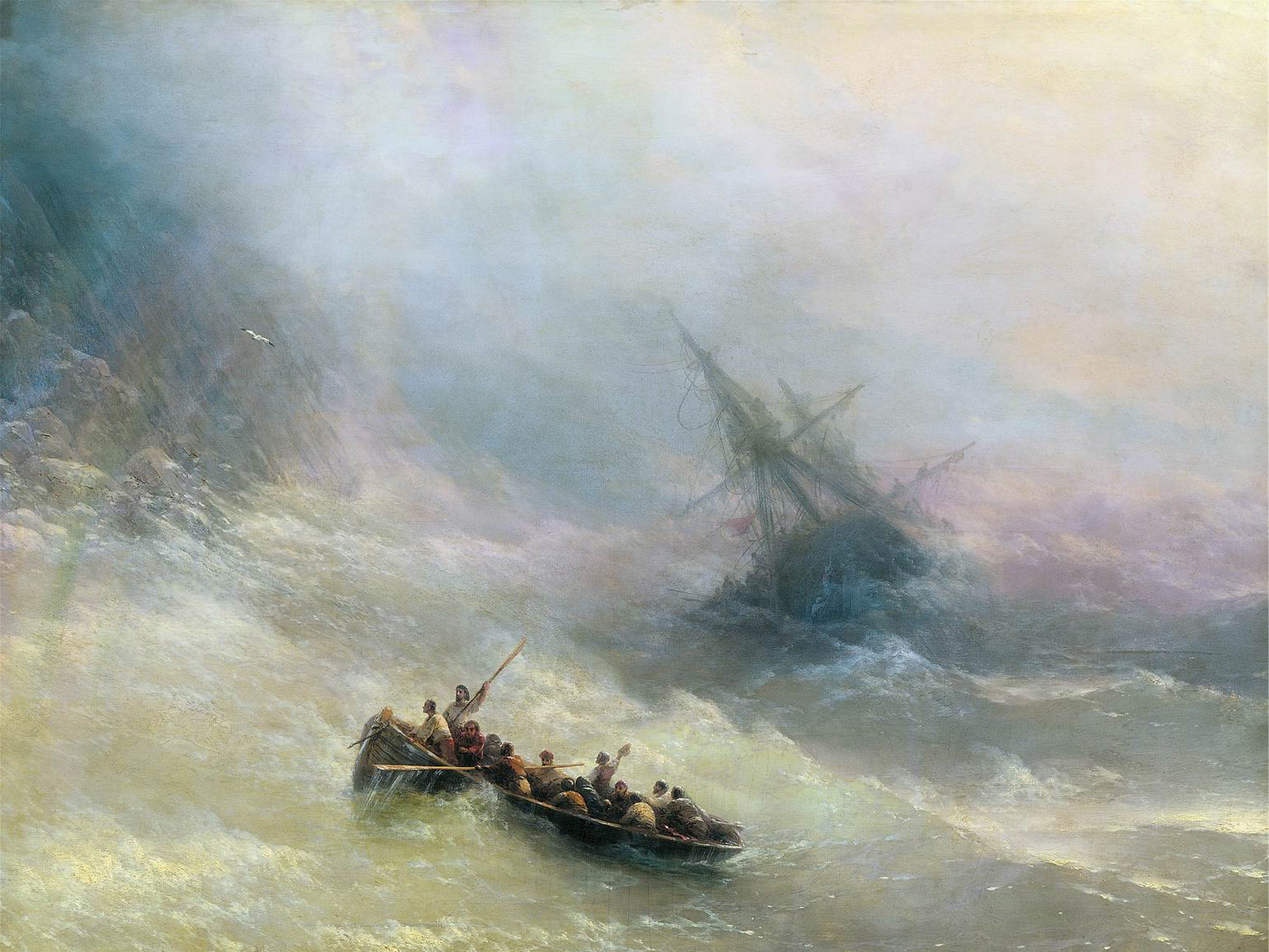 Baixe gratuitamente a imagem Fantasia, Oceano, Pintura, Navio na área de trabalho do seu PC