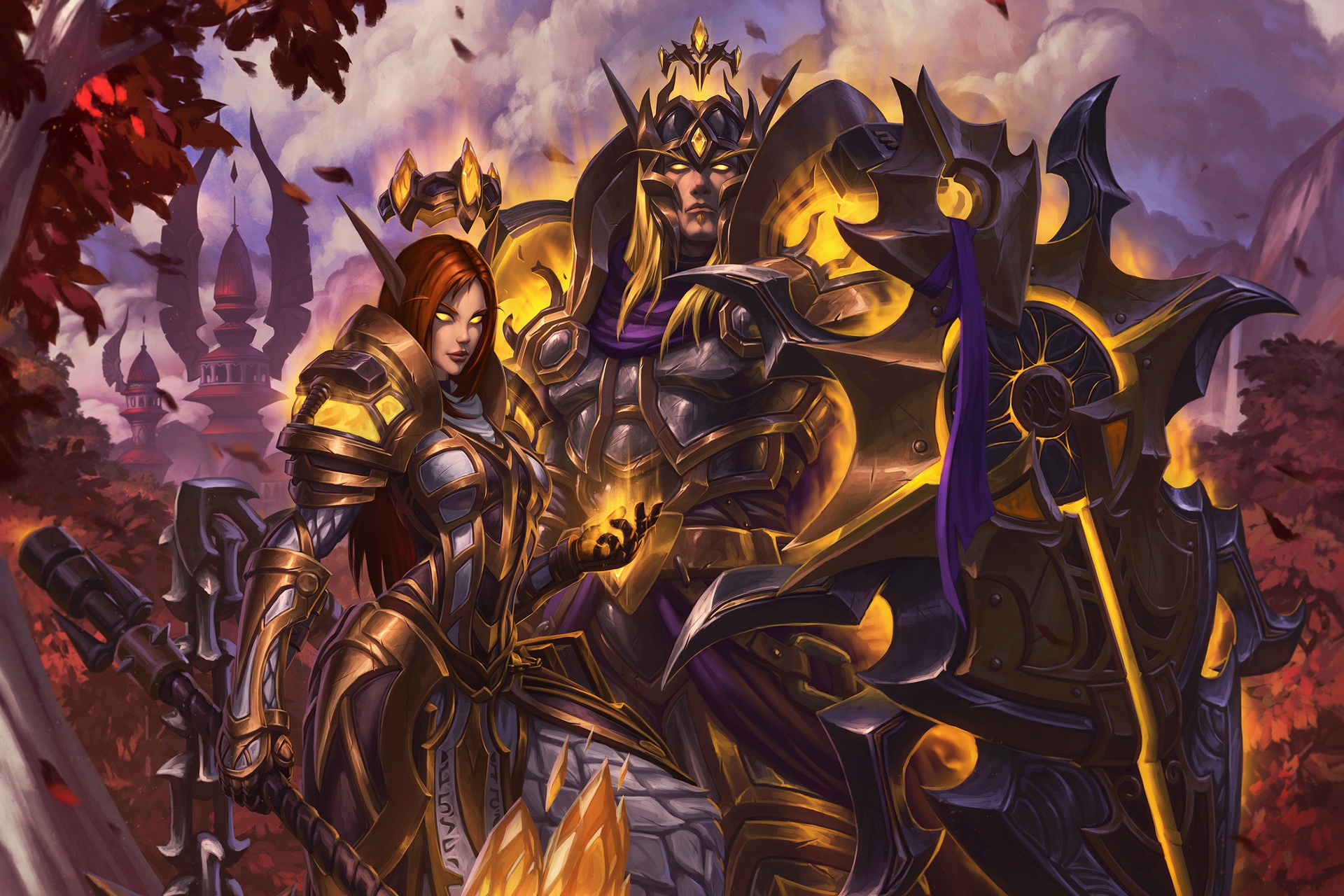 Handy-Wallpaper Warcraft, Schild, Krieger, Elf, Rüstung, Computerspiele, Spitze Ohren, World Of Warcraft, Frau Krieger kostenlos herunterladen.