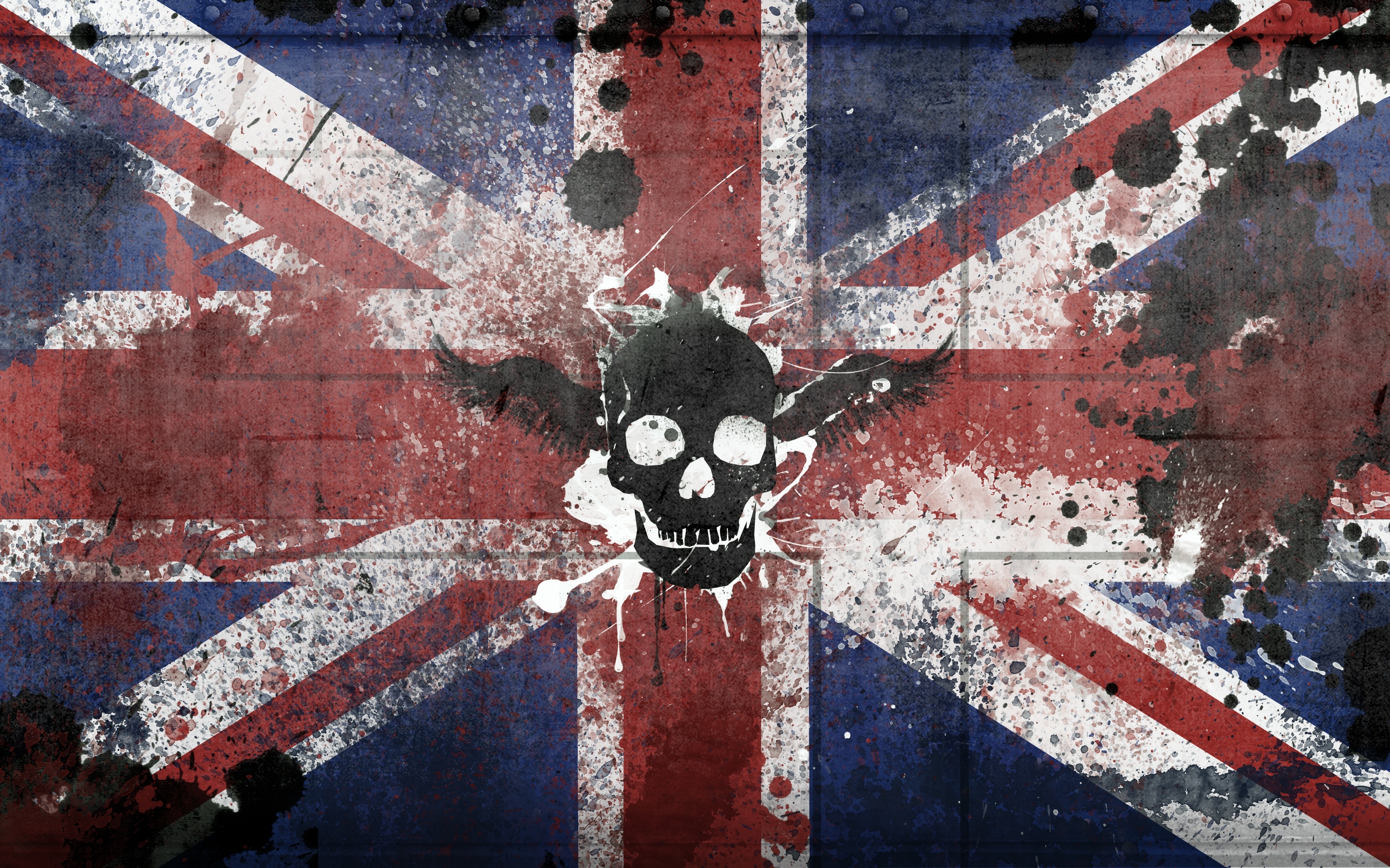 skull, texture, great britain, flag, textures, paint, symbolism, united kingdom HD wallpaper
