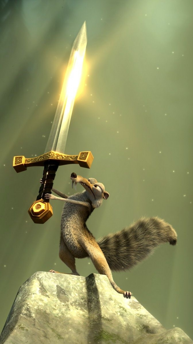 movie, no time for nuts, squirrel, scrat (ice age), sword