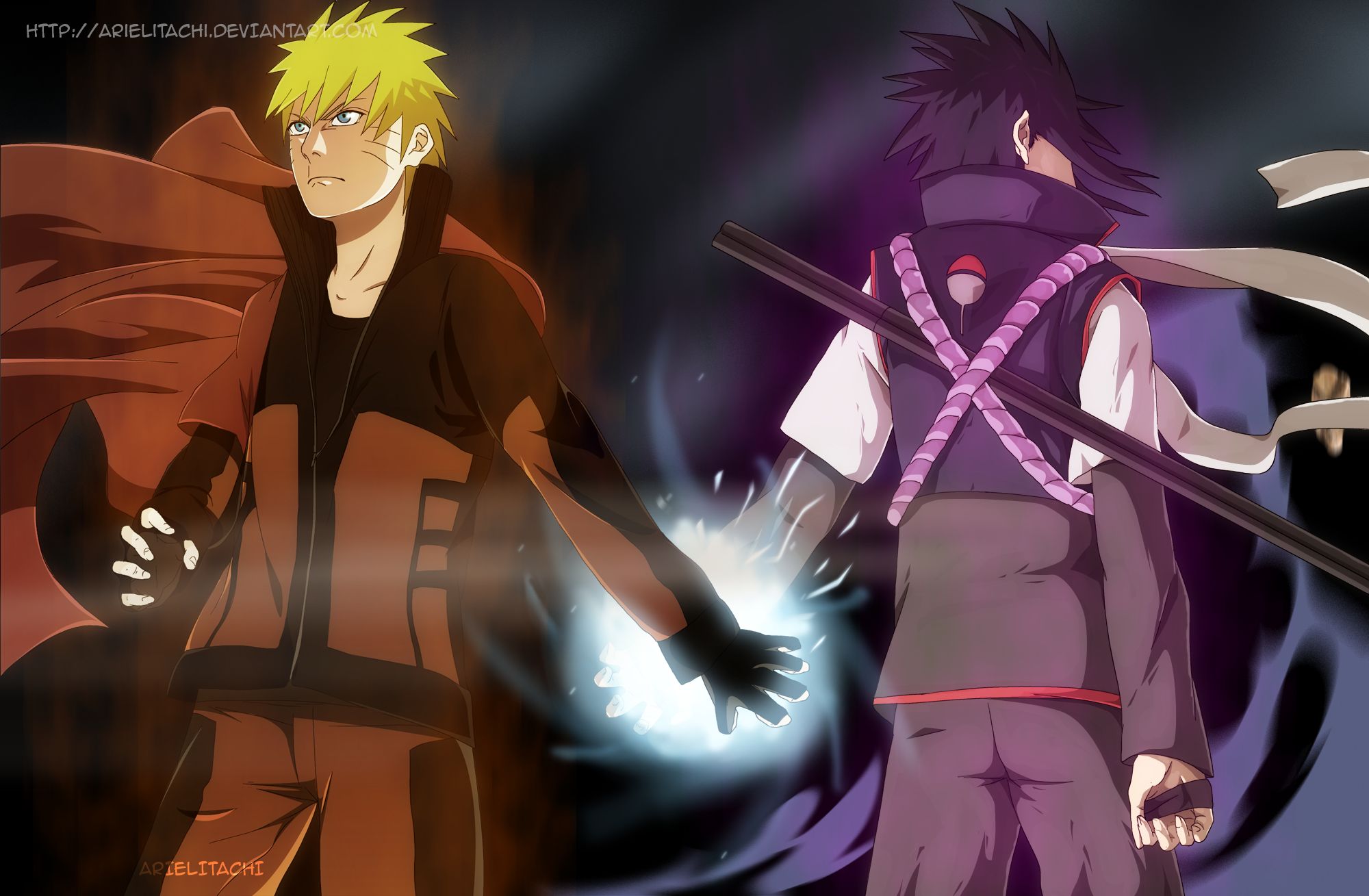 Download mobile wallpaper Anime, Naruto, Sasuke Uchiha, Naruto Uzumaki for free.