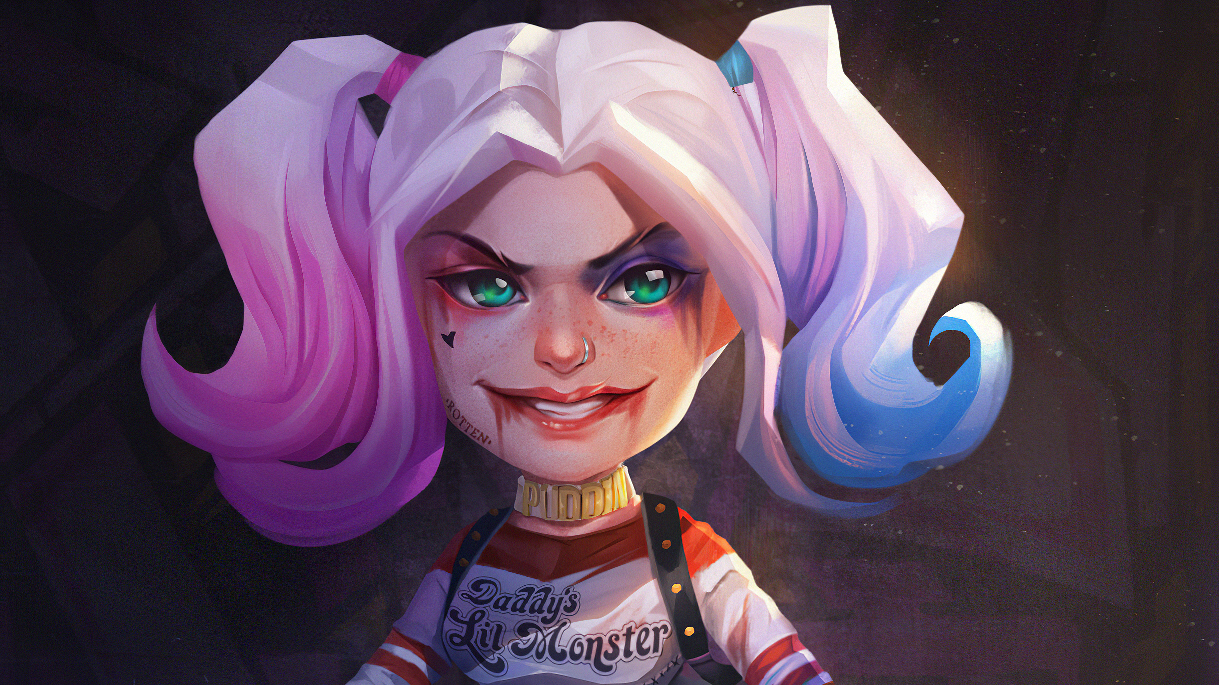 Baixe gratuitamente a imagem Olhos Verdes, História Em Quadrinhos, Harley Quinn, Dc Comics, Twintails na área de trabalho do seu PC