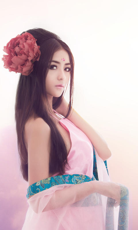 Download mobile wallpaper Flower, Women, Asian, Vietnamese for free.