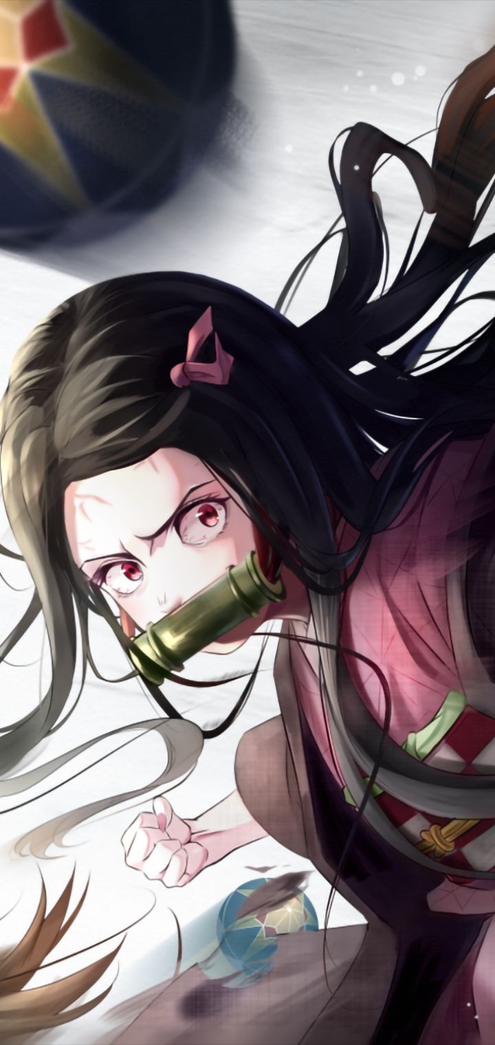 Handy-Wallpaper Animes, Nezuko Kamado, Demon Slayer kostenlos herunterladen.