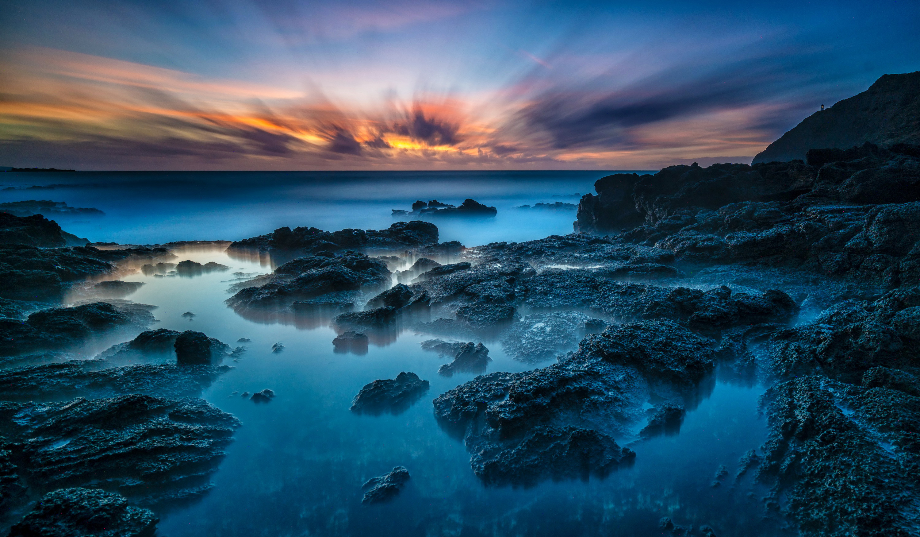 Free download wallpaper Sunset, Sea, Horizon, Ocean, Earth, Hawaii on your PC desktop