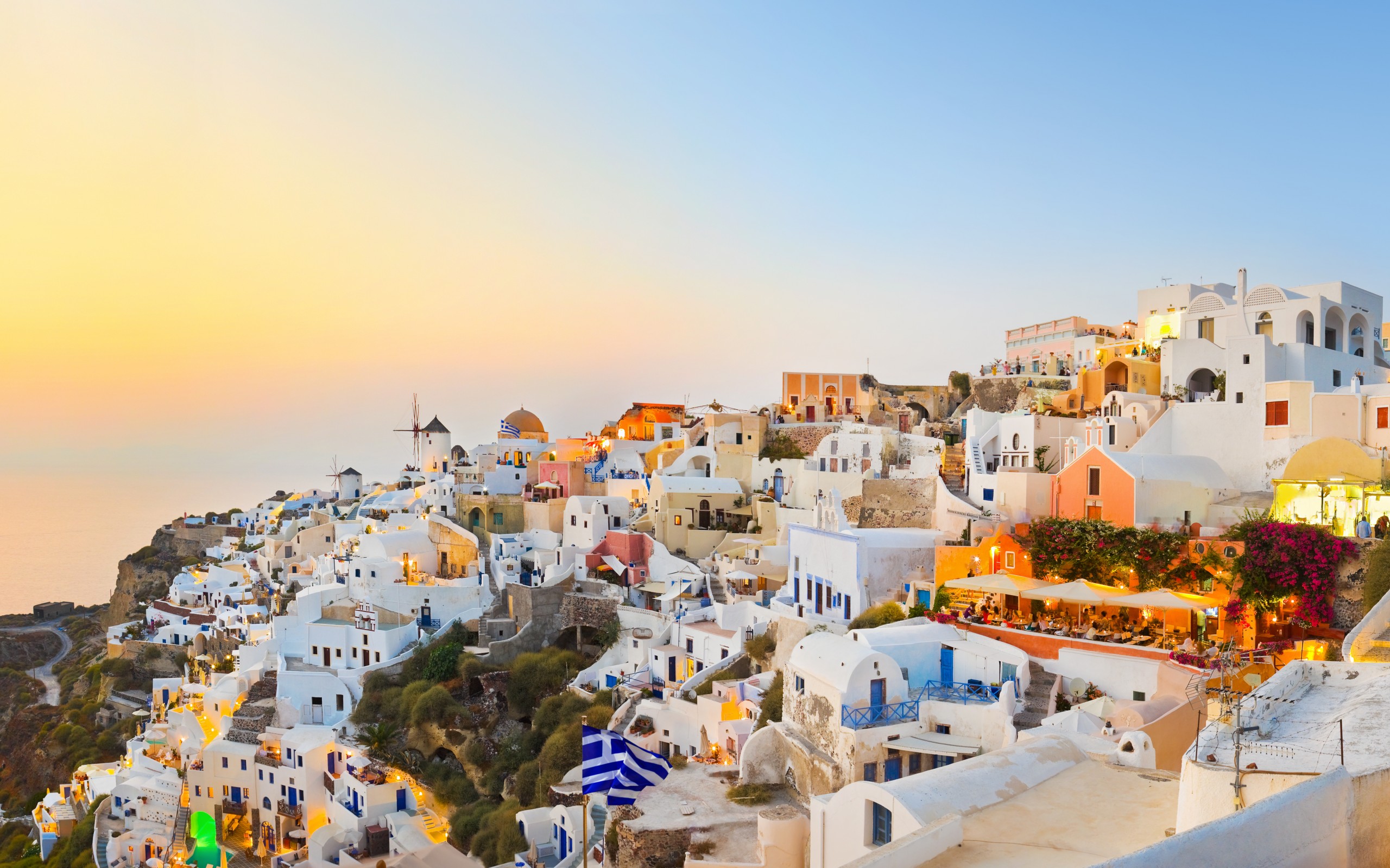Download mobile wallpaper Santorini, Towns, Town, Man Made for free.