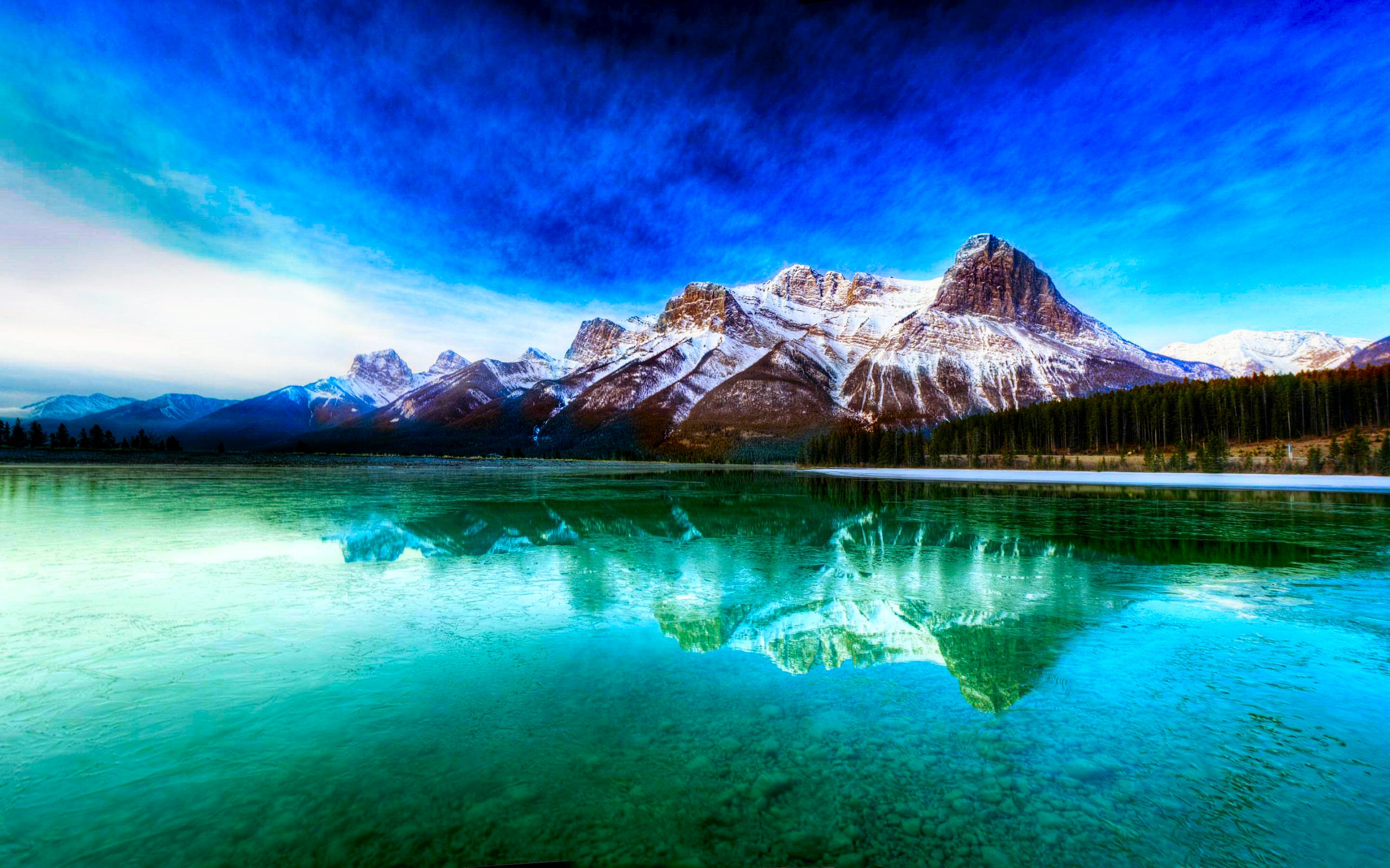 1472319 Hintergrundbild herunterladen berg, erde/natur, szene, blau, wolke, see, betrachtung, himmel - Bildschirmschoner und Bilder kostenlos