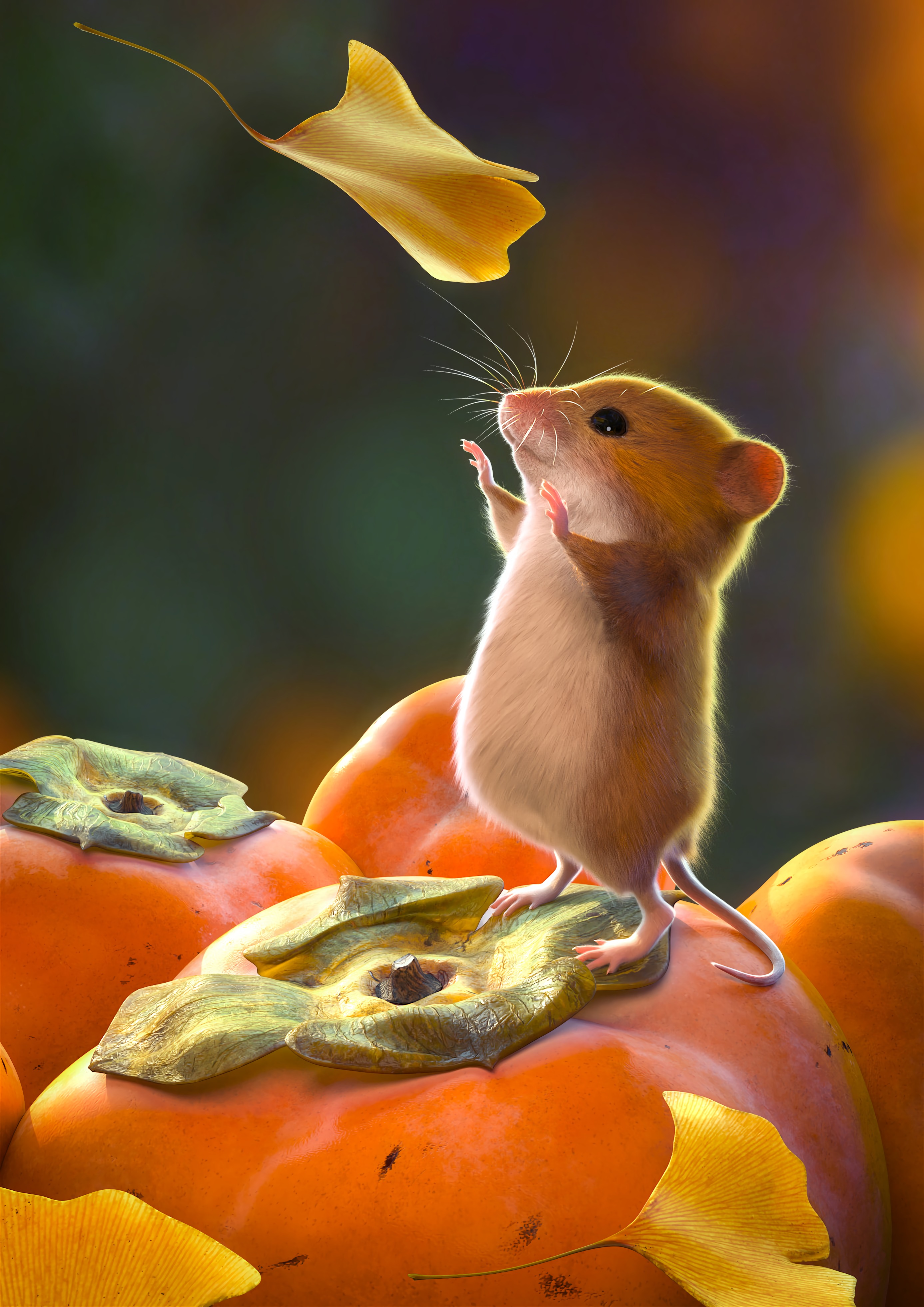 leaves, art, rodent, nice, sweetheart, mouse