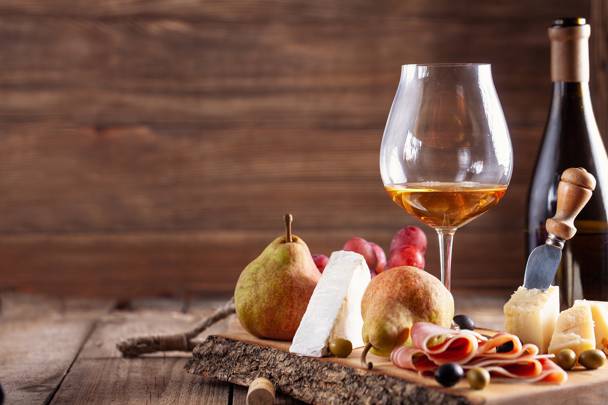 Download mobile wallpaper Food, Cheese, Grapes, Still Life, Glass, Pear, Wine for free.