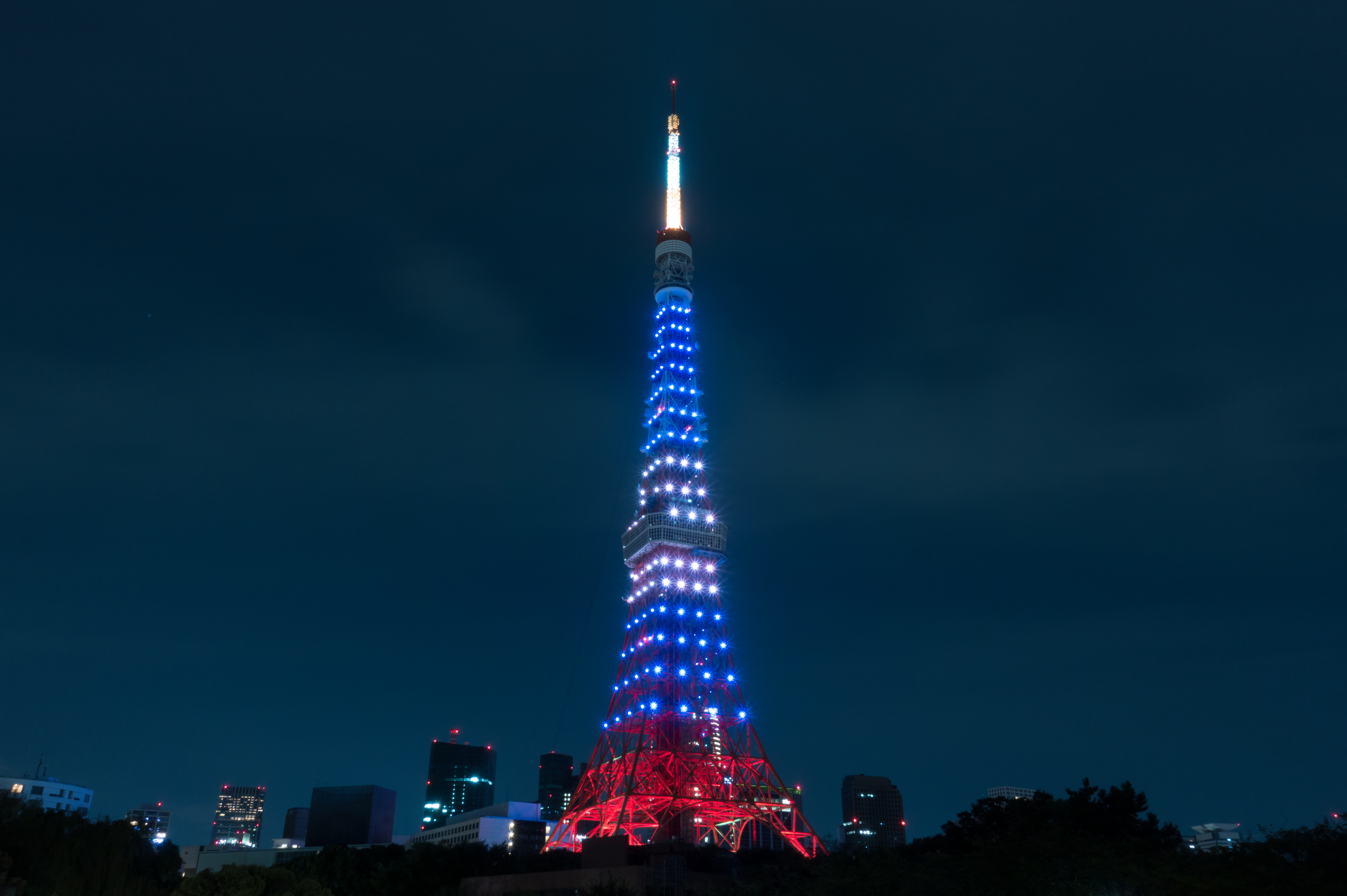 backlight, night city, cities, city lights, illumination, tower, tokyo Desktop Wallpaper