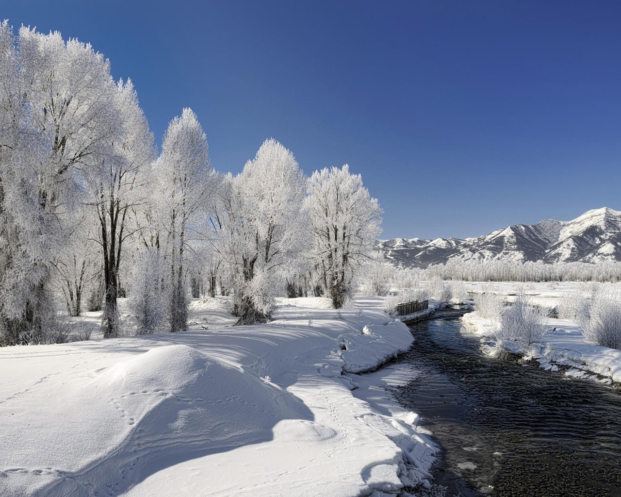 Download mobile wallpaper Rivers, Snow, Landscape, Winter, Water for free.