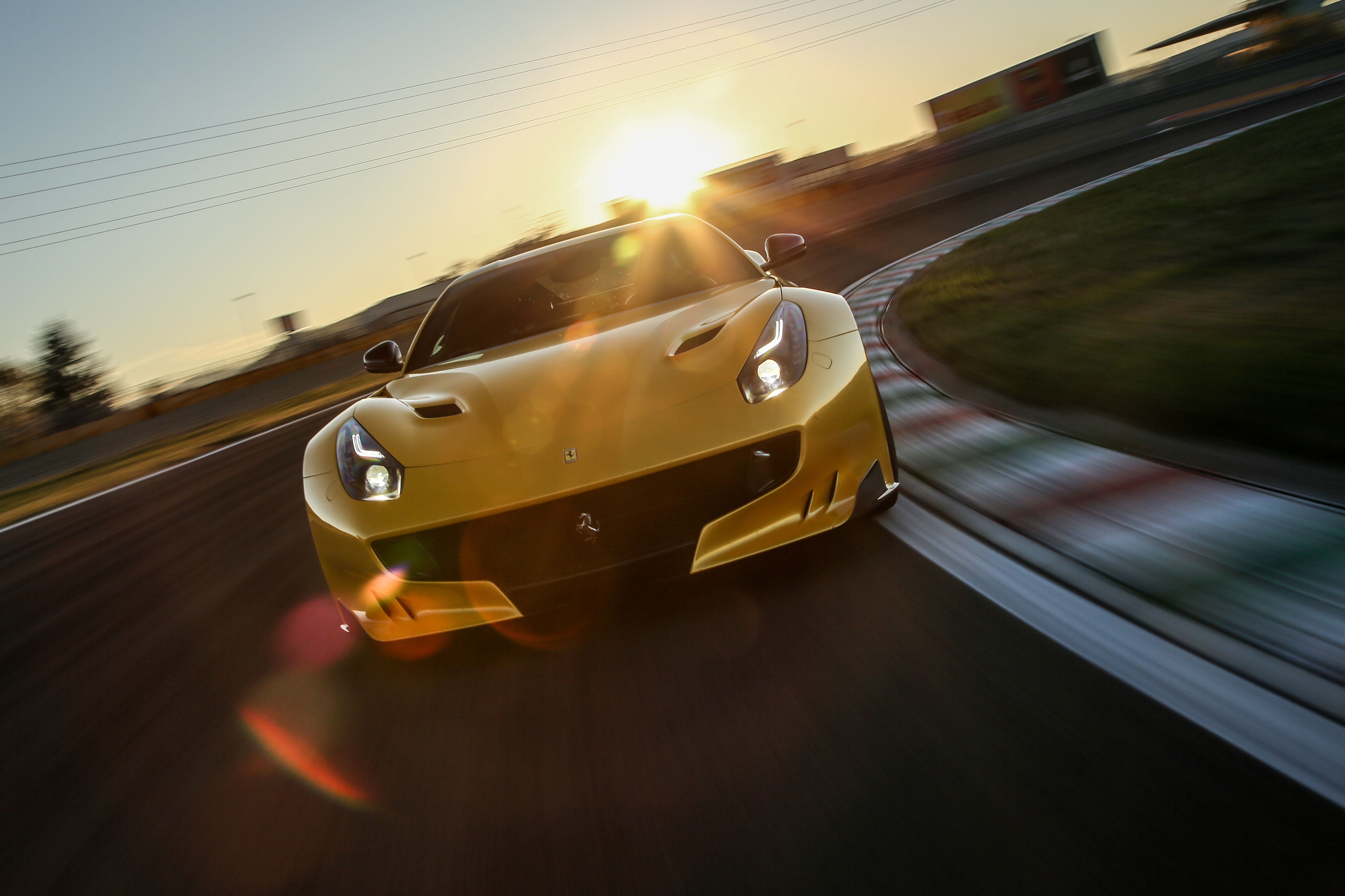 Free download wallpaper Ferrari, Car, Supercar, Ferrari F12Berlinetta, Vehicles, Yellow Car on your PC desktop