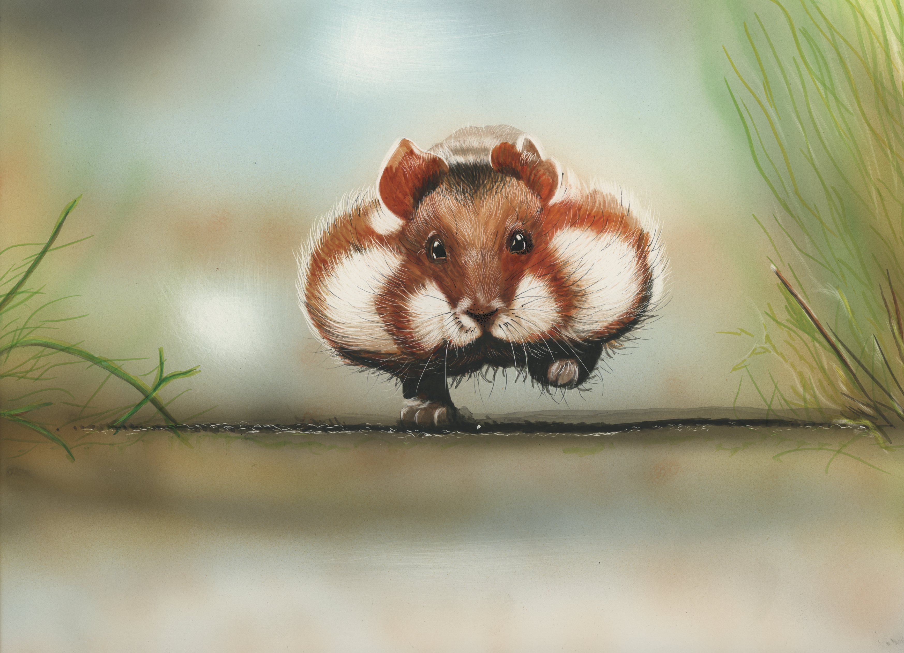 animal, hamster, painting, rodent