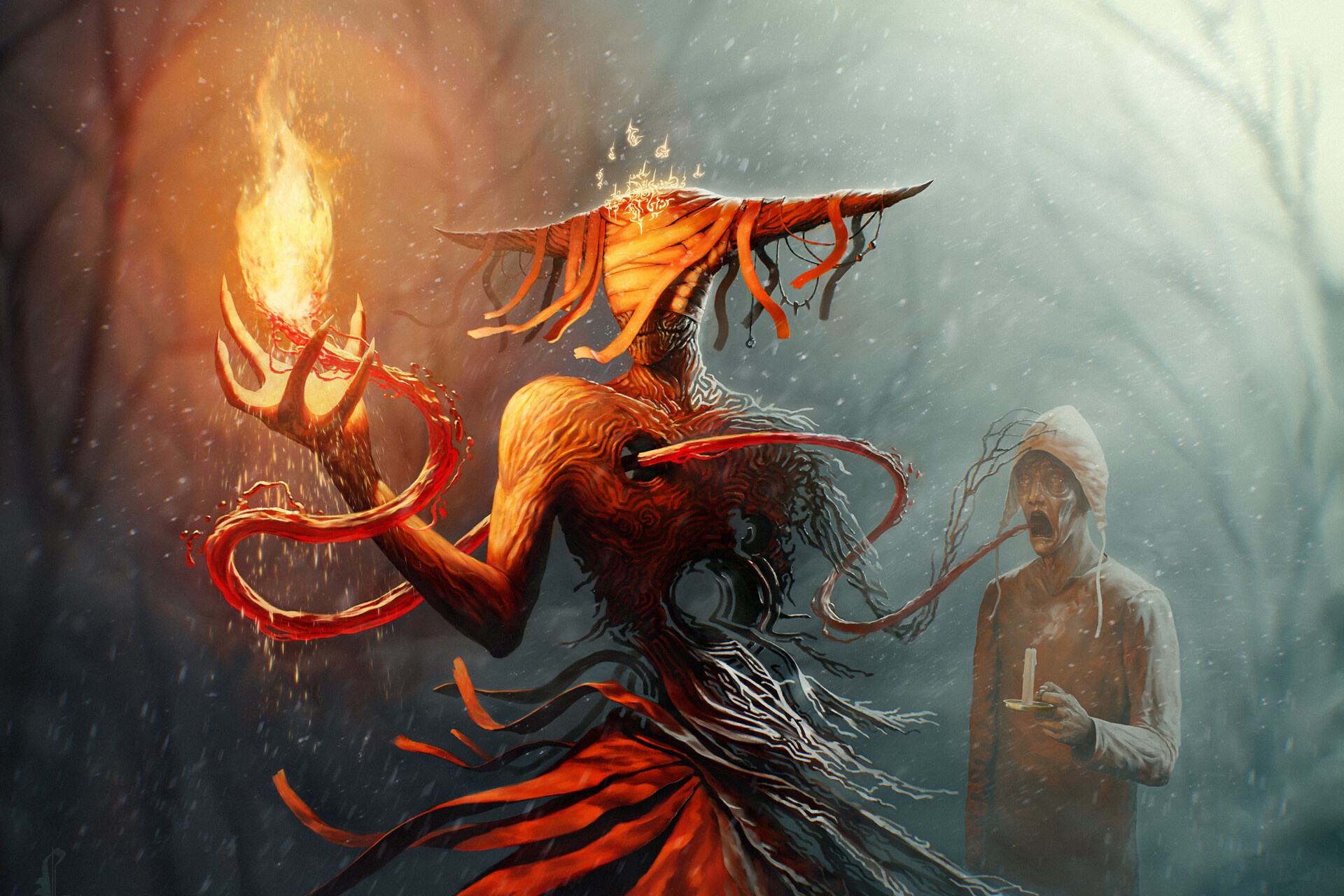 Free download wallpaper Dark, Flame, Creepy, Demon, Horror on your PC desktop