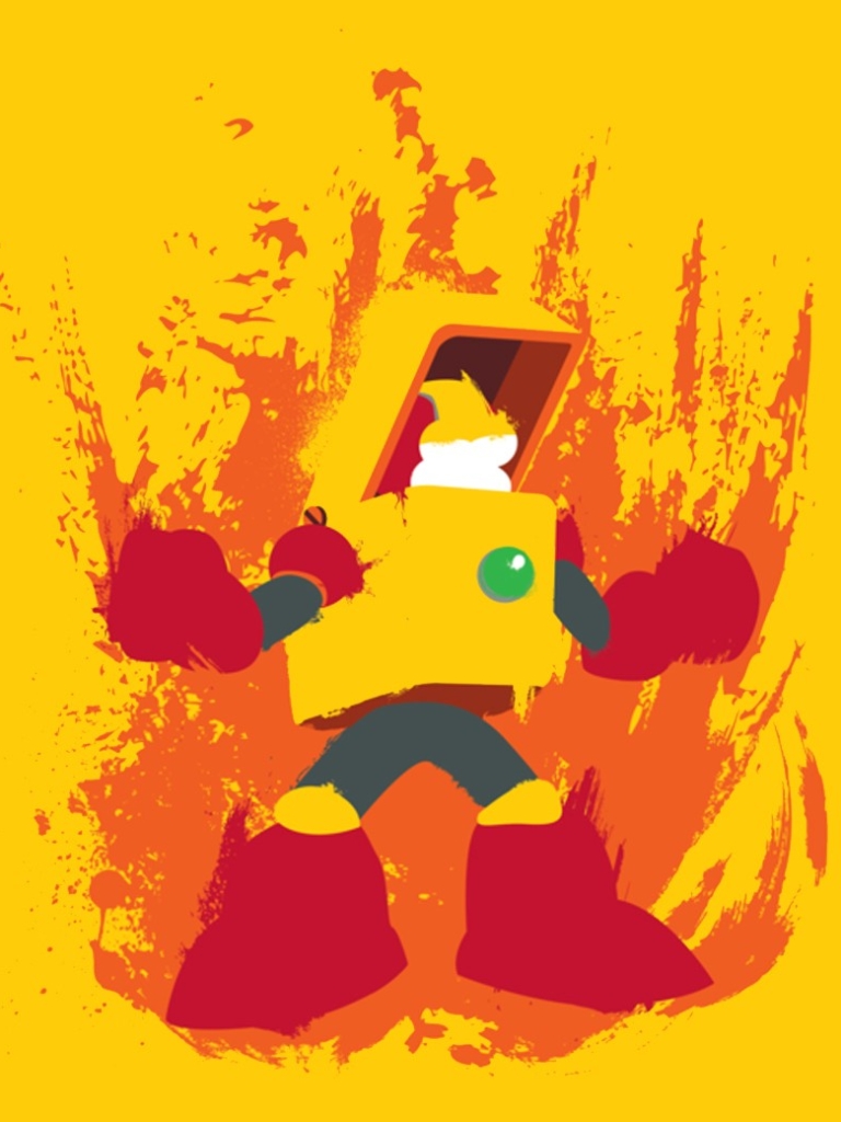 Скачати мобільні шпалери Мінімалістичний, Відеогра, Мега Людина, Мега Людина 2, Heat Man (Mega Man) безкоштовно.