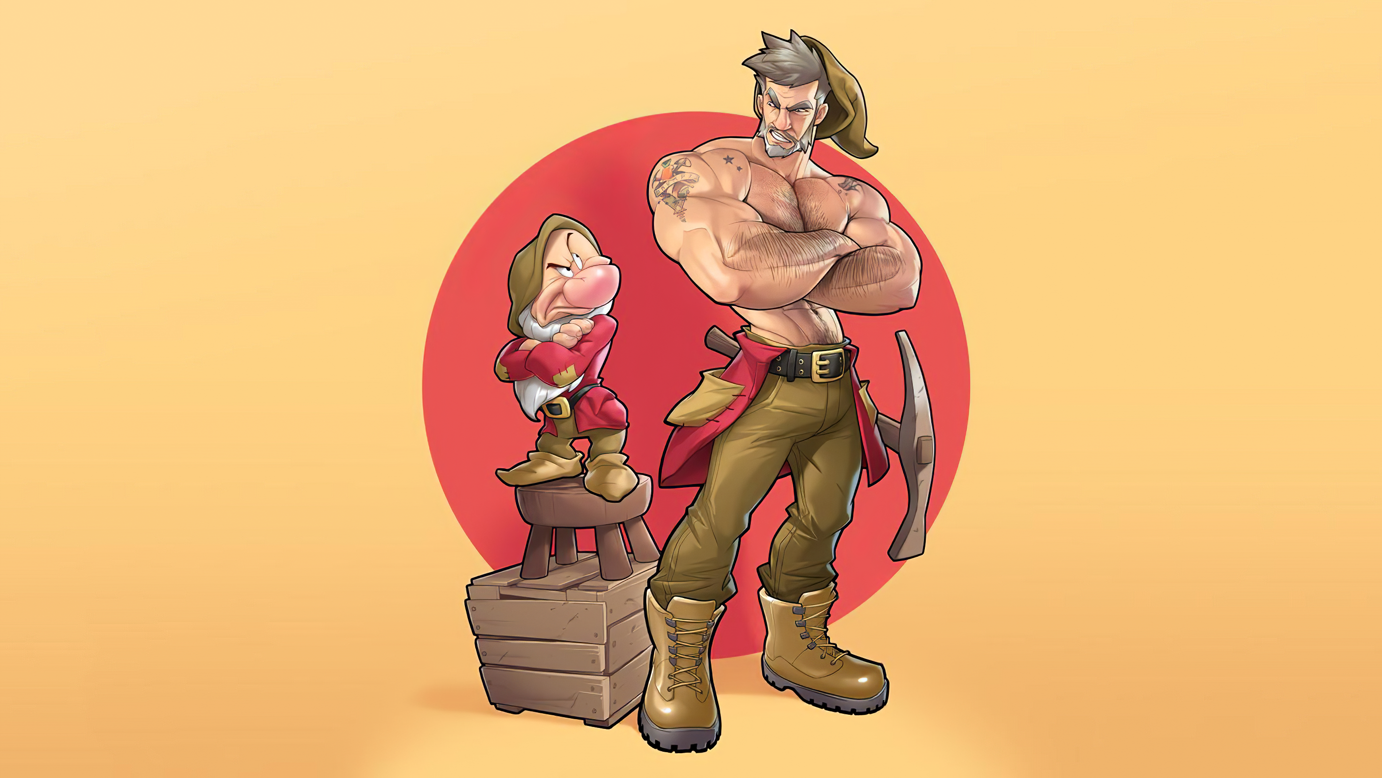 Free download wallpaper Fantasy, Muscle, Angry, Dwarf on your PC desktop