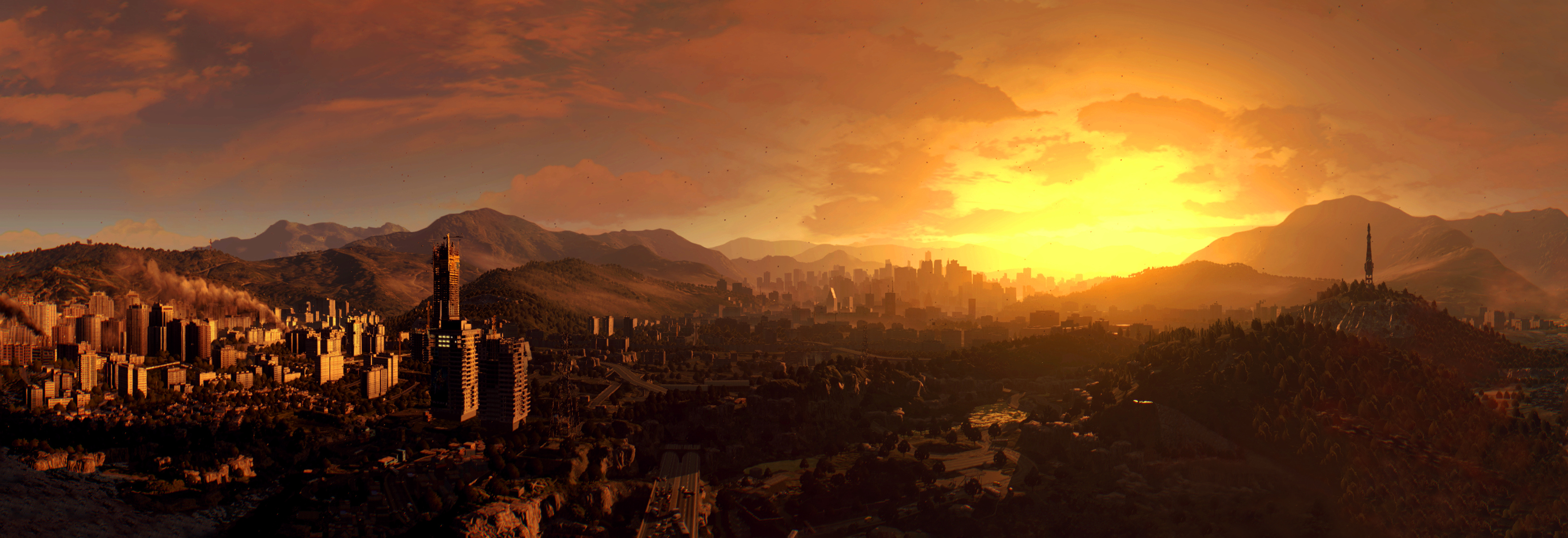 Baixe gratuitamente a imagem Pôr Do Sol, Cidade, Videogame, Dying Light, Harran (Luz Agonizante) na área de trabalho do seu PC