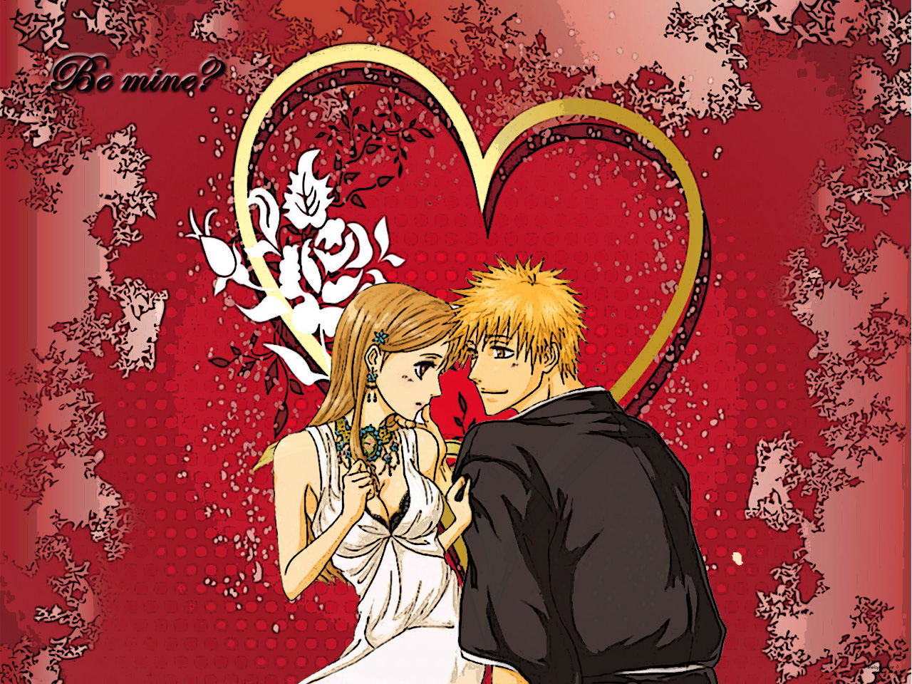 Handy-Wallpaper Bleach, Animes, Ichigo Kurosaki, Orihime Inoue kostenlos herunterladen.