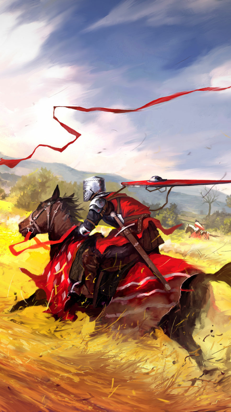 Download mobile wallpaper Fantasy, Warrior, Horse, Knight for free.