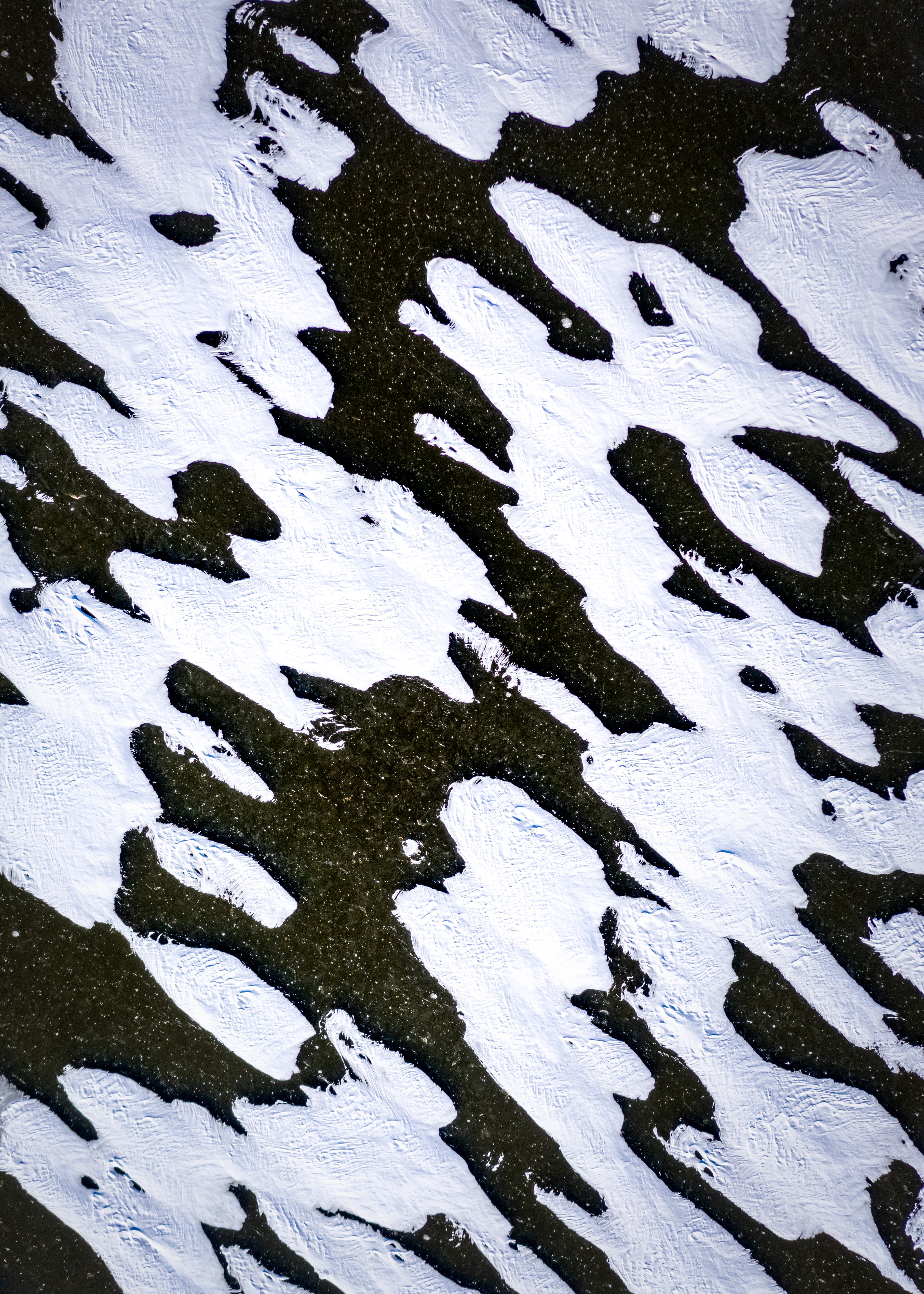 Download mobile wallpaper View From Above, Snow, Ice, Chb, Bw, Textures, Texture for free.