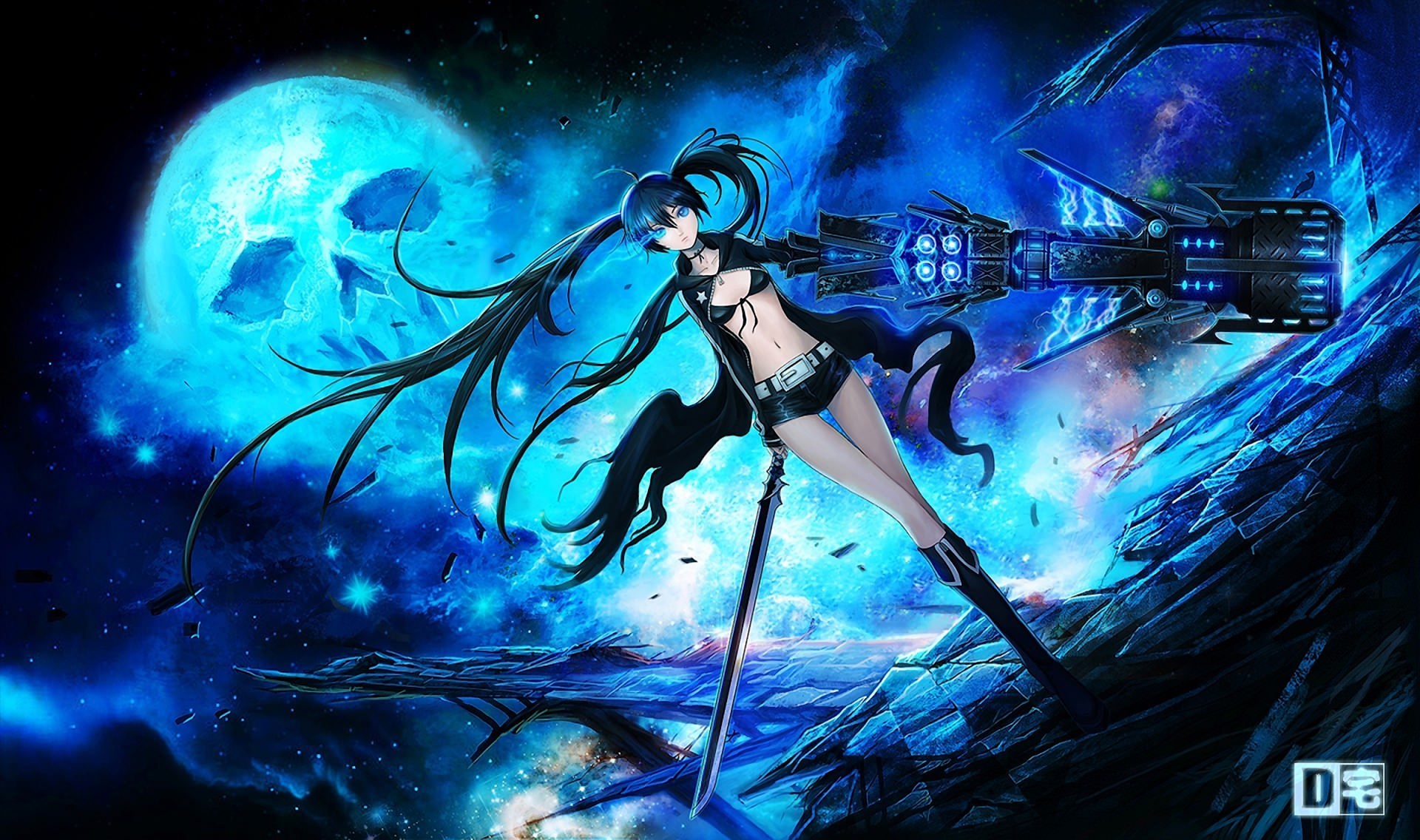 Free download wallpaper Anime, Black Rock Shooter, Dark on your PC desktop