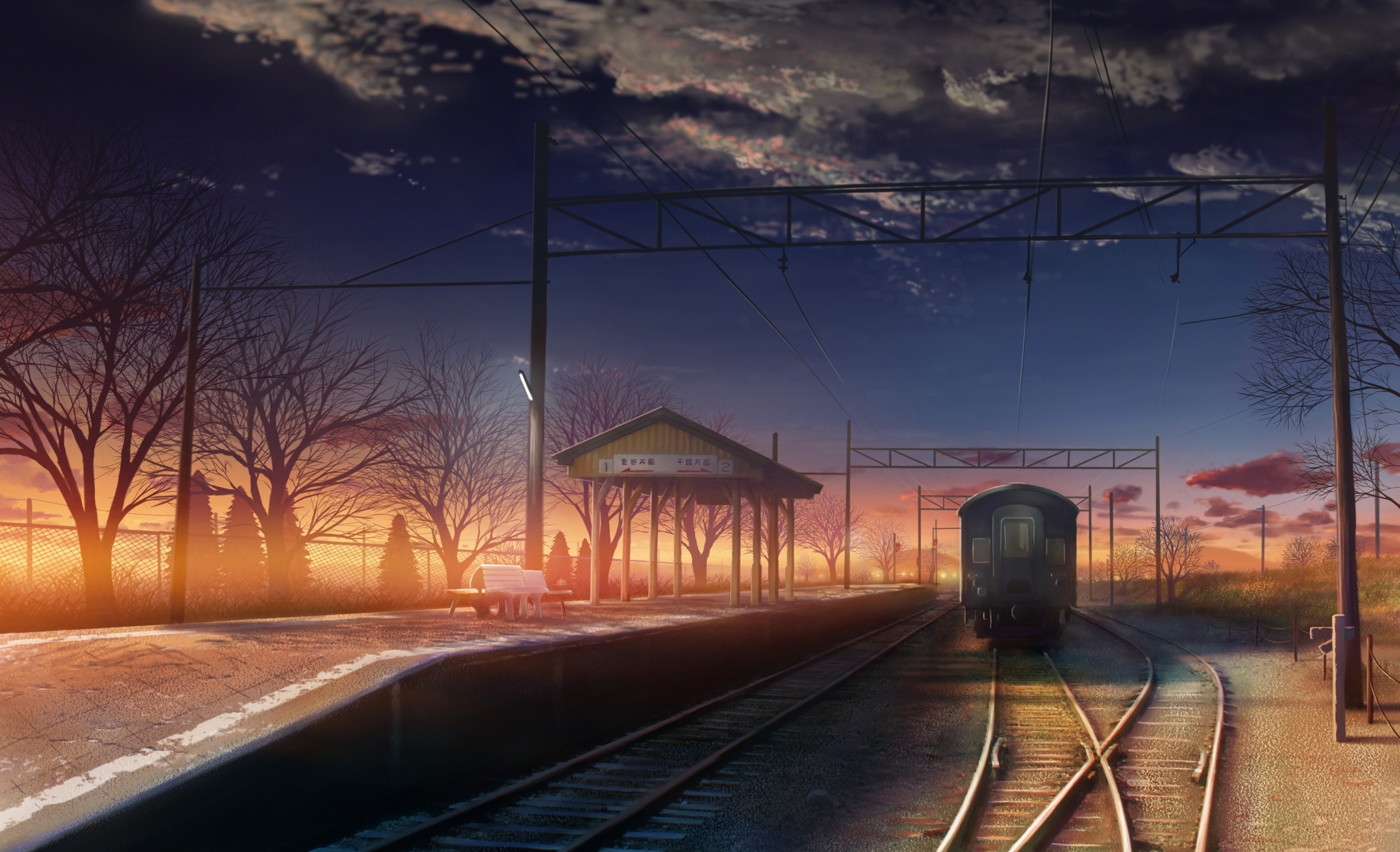 677382 baixar papel de parede anime, estação de trem, trem - protetores de tela e imagens gratuitamente