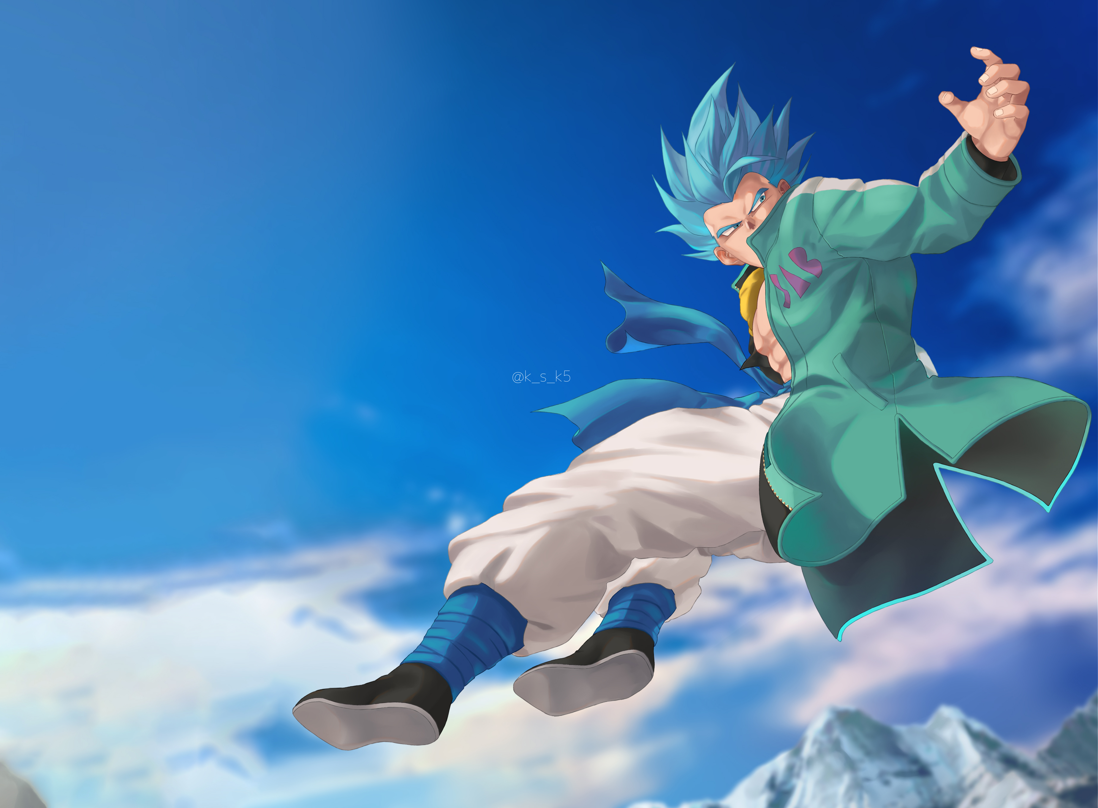 Laden Sie das Animes, Son Goku, Super Saiyajin Blau, Dragonball Super Broly-Bild kostenlos auf Ihren PC-Desktop herunter