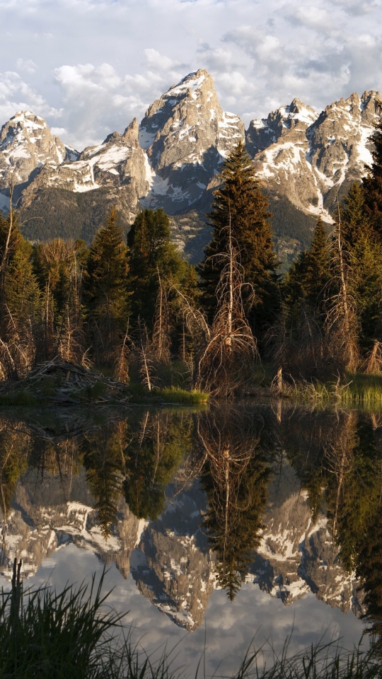 Download mobile wallpaper Nature, Mountain, Lake, Reflection, Forest, Tree, Earth for free.