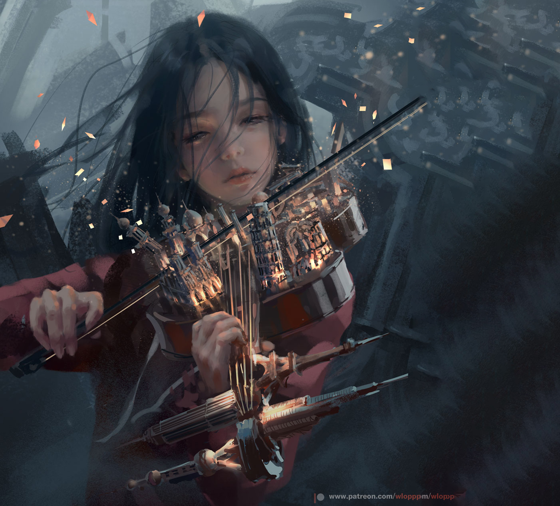 fantasy, women, violin, violinist