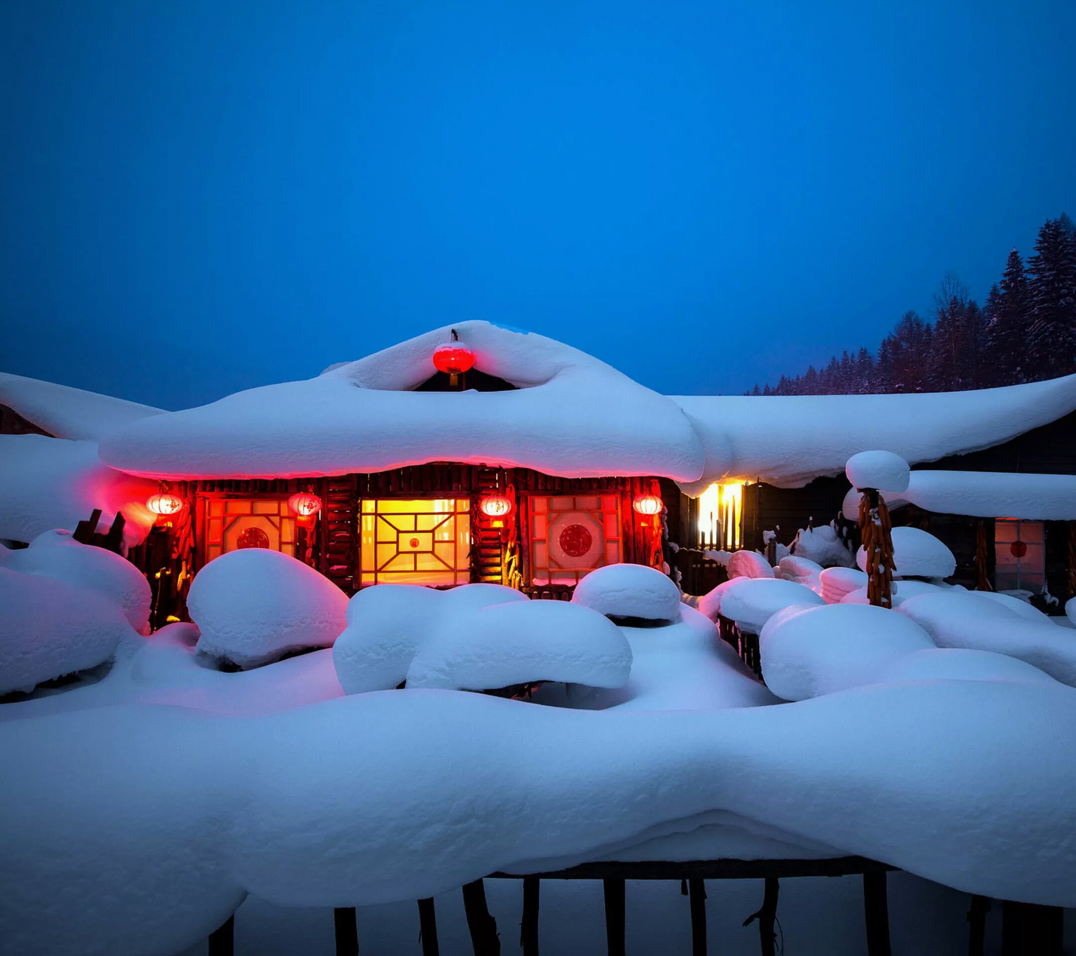 Download mobile wallpaper Winter, Snow, Photography, Cabin for free.