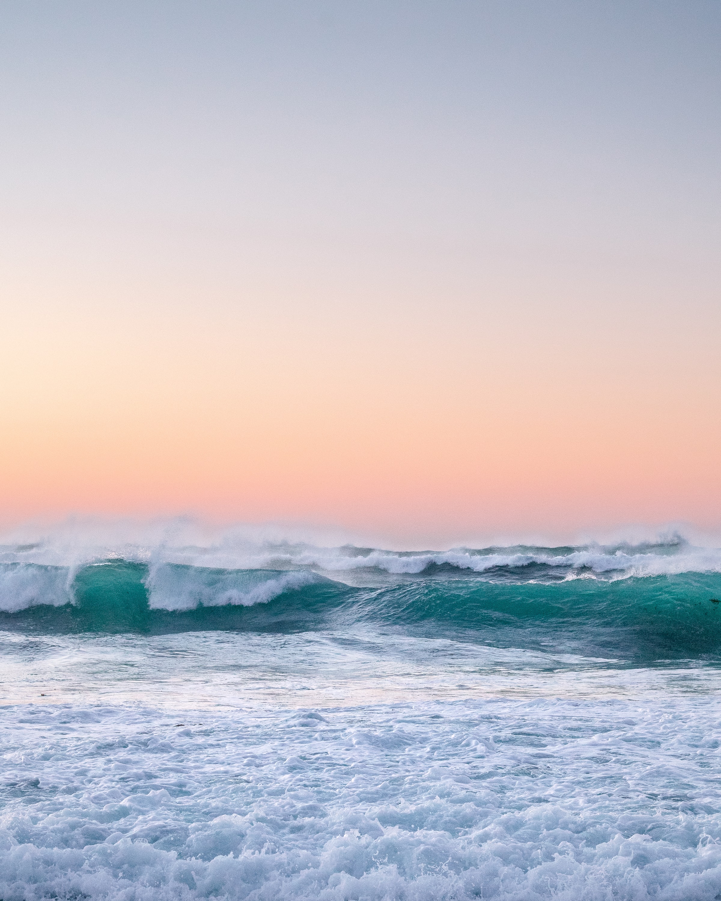 horizon, nature, sunset, sea, waves, foam cellphone