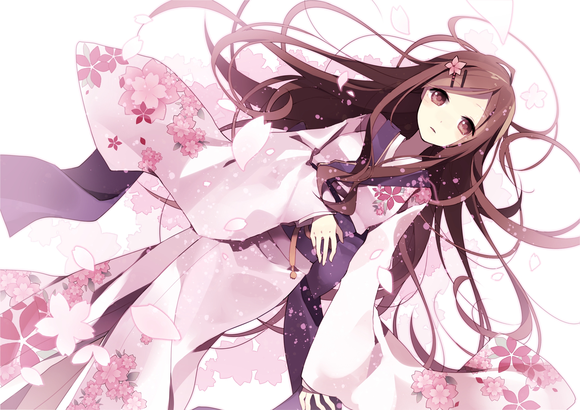 Laden Sie das Rosa, Frühling, Original, Kirschblüte, Animes-Bild kostenlos auf Ihren PC-Desktop herunter