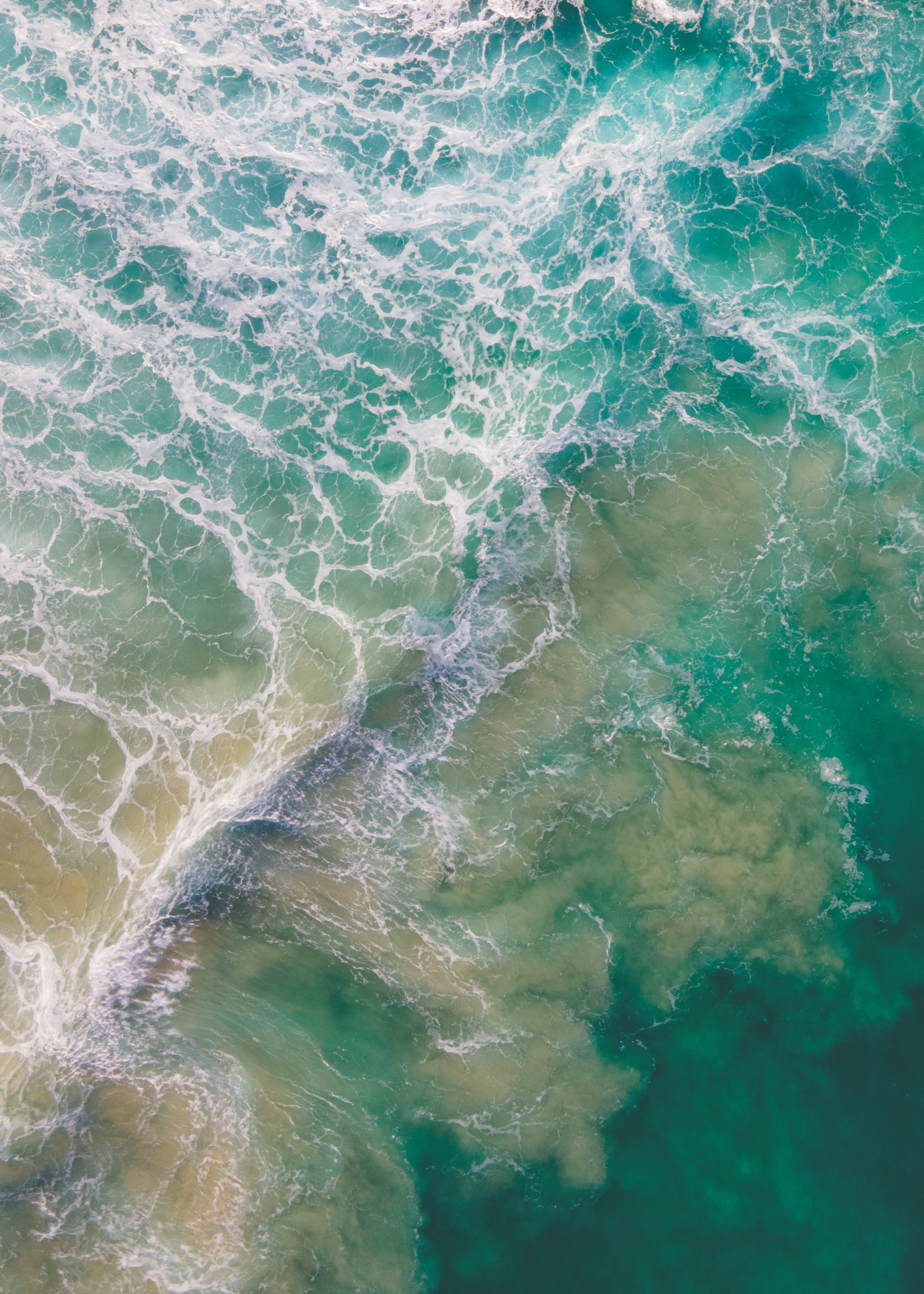 Free download wallpaper Water, View From Above, Nature, Waves, Ocean on your PC desktop