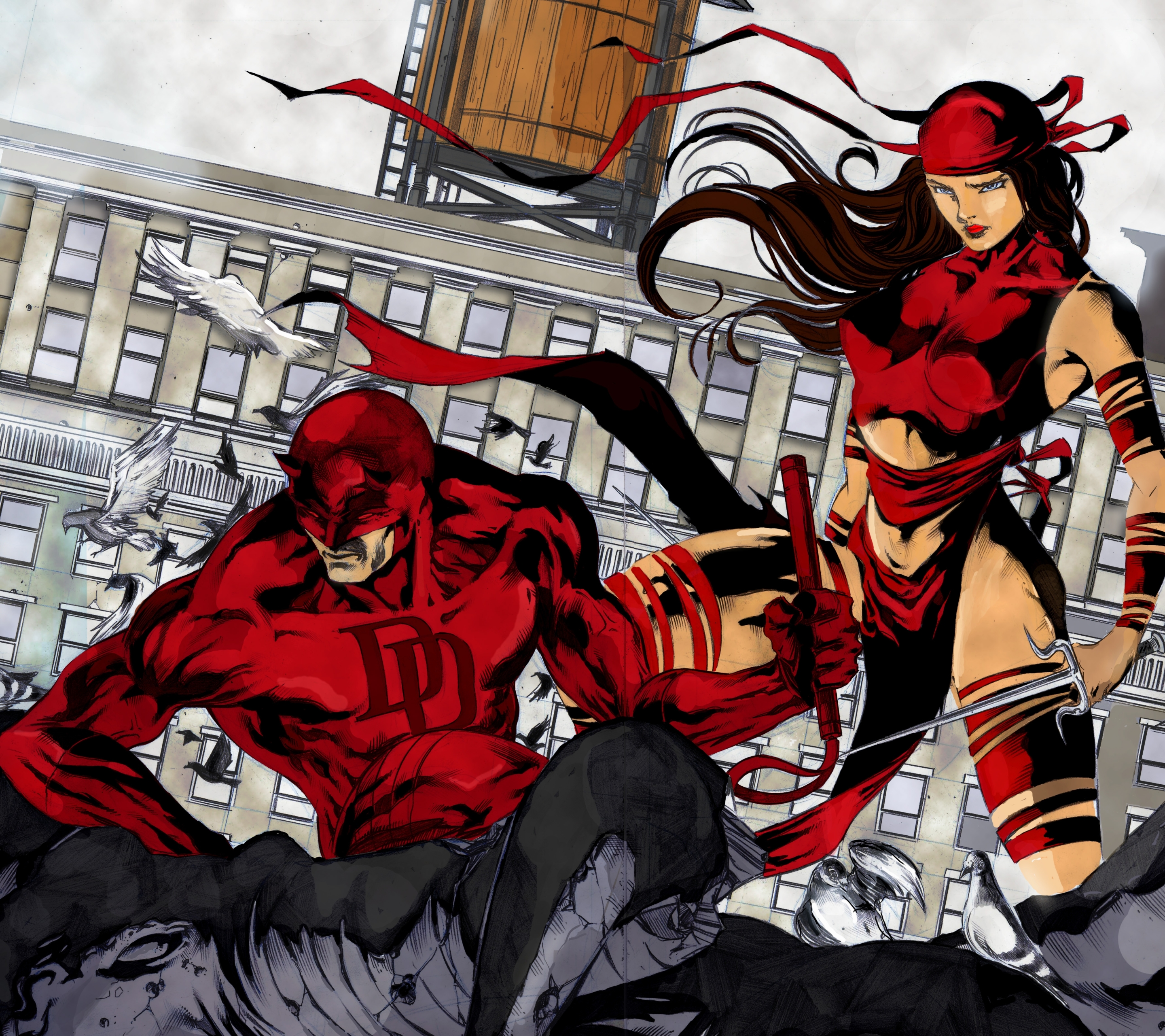Téléchargez des papiers peints mobile Bande Dessinées, Elektra (Marvel Comics), Daredevil, Matt Murdock gratuitement.
