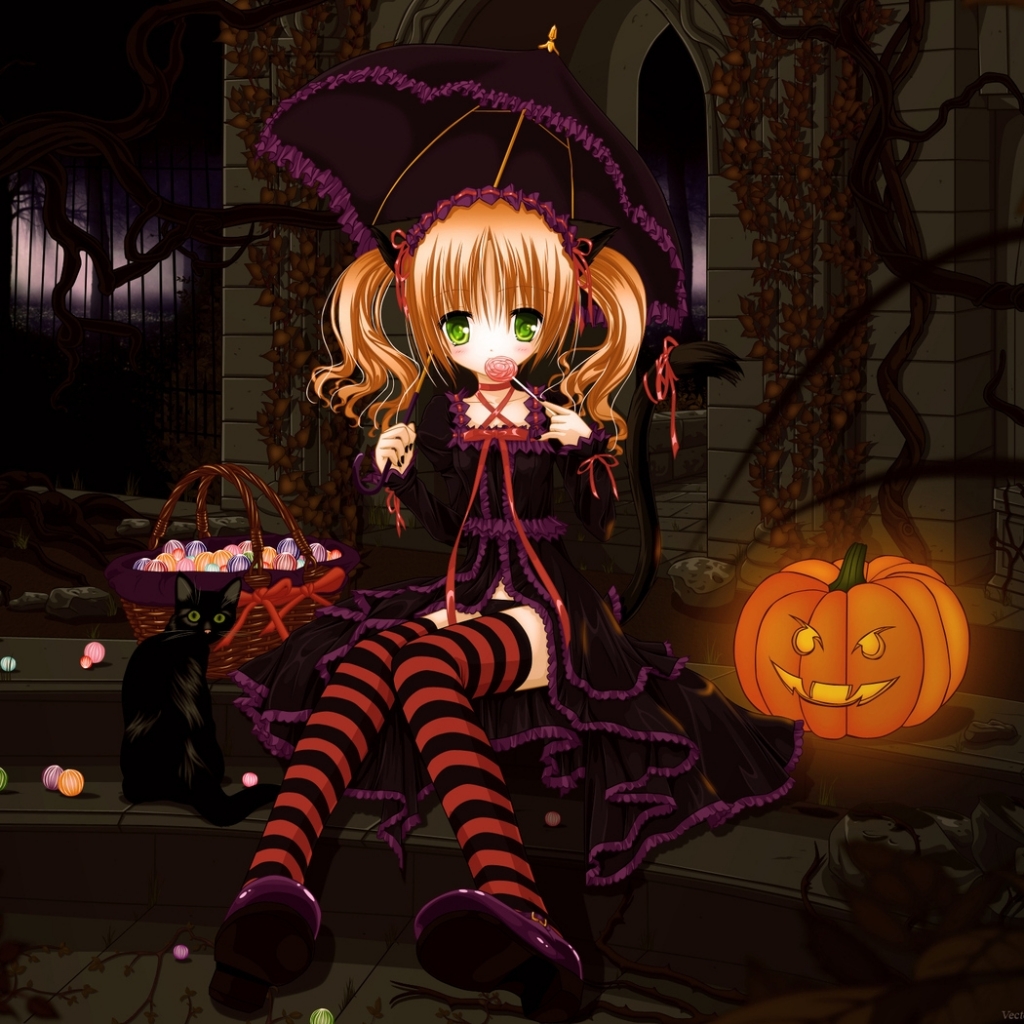 Download mobile wallpaper Anime, Halloween for free.
