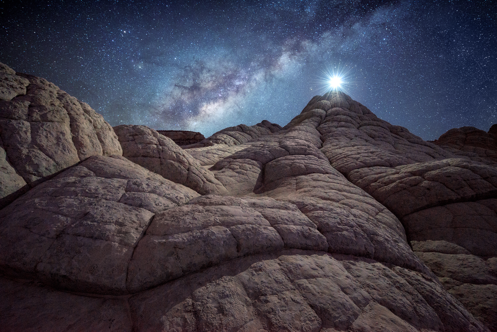 Download mobile wallpaper Stars, Night, Moon, Peak, Earth, Milky Way for free.